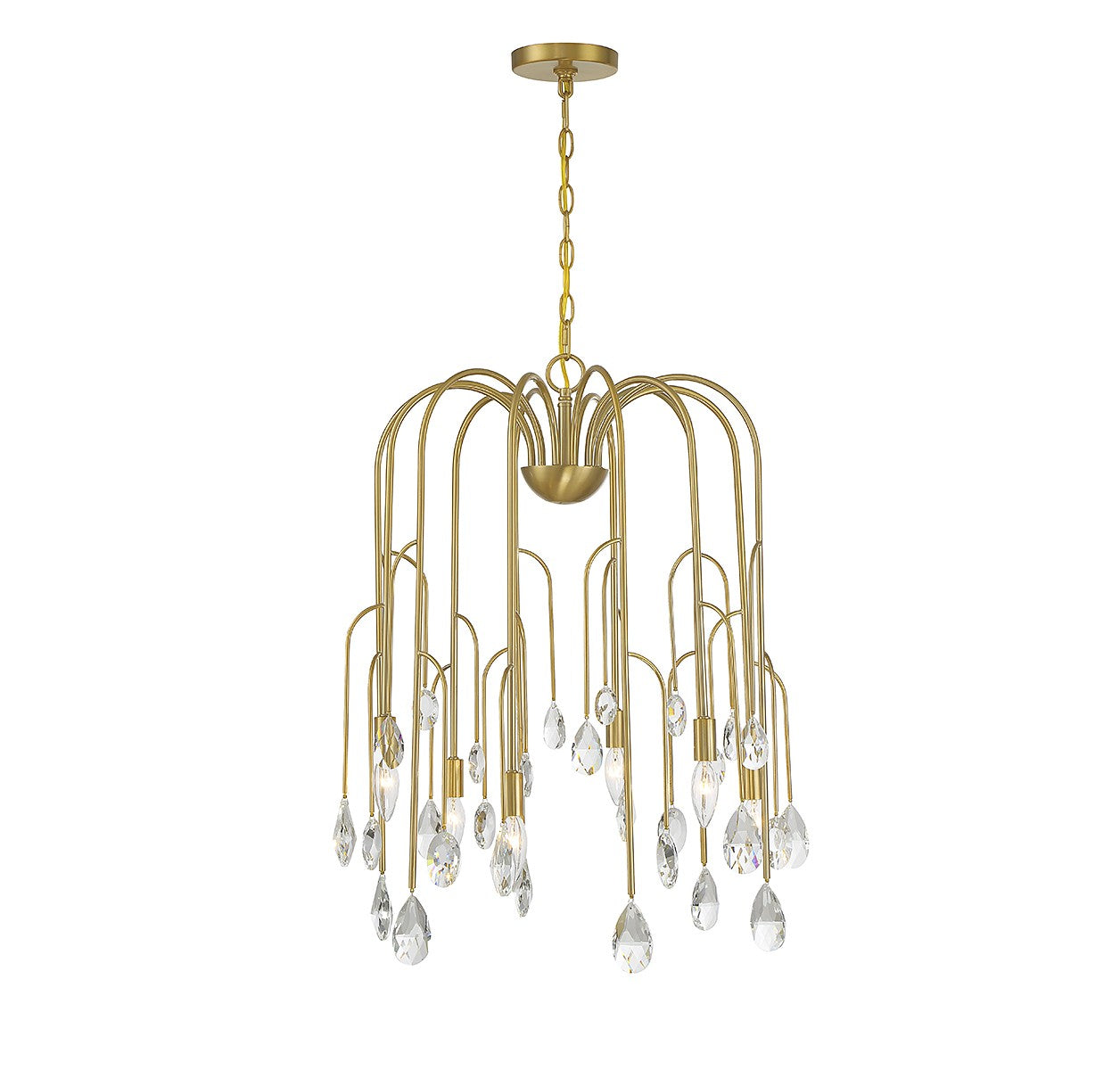 Anholt Six Light Chandelier in Noble Brass
