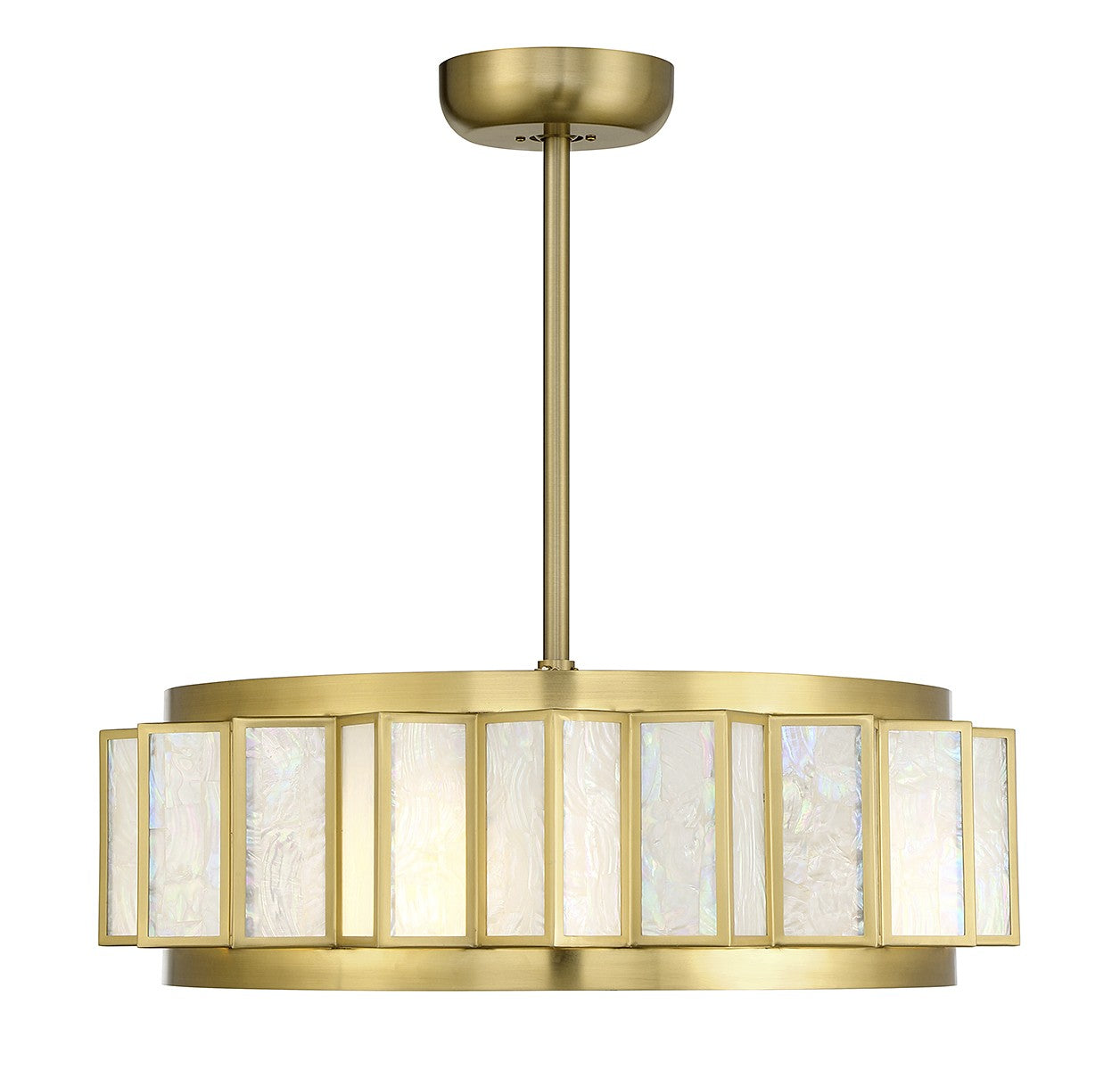 Gideon LED Fan D'Lier in Warm Brass