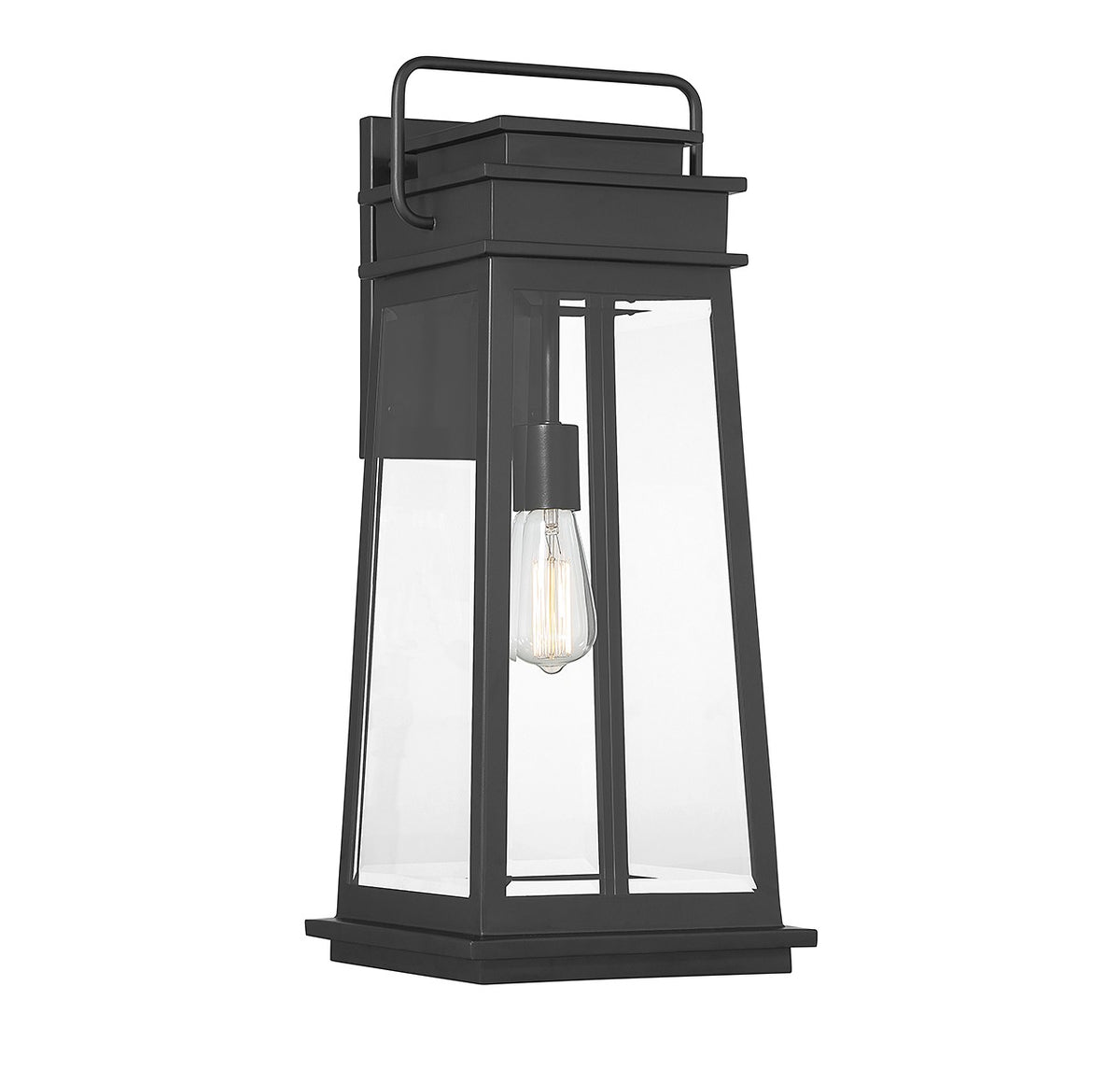 Boone One Light Outdoor Wall Lantern in Matte Black