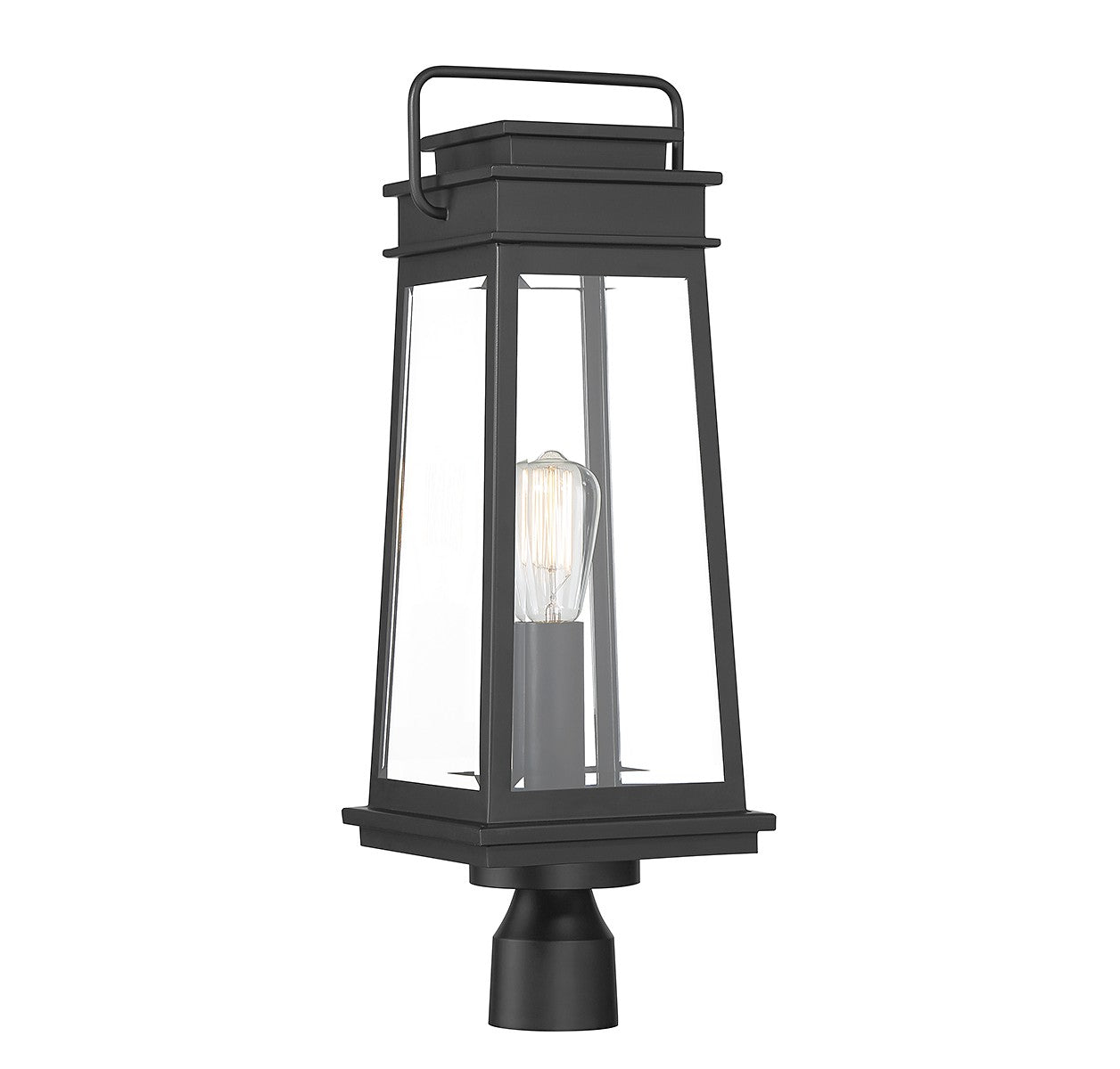 Boone One Light Outdoor Post Lantern in Matte Black