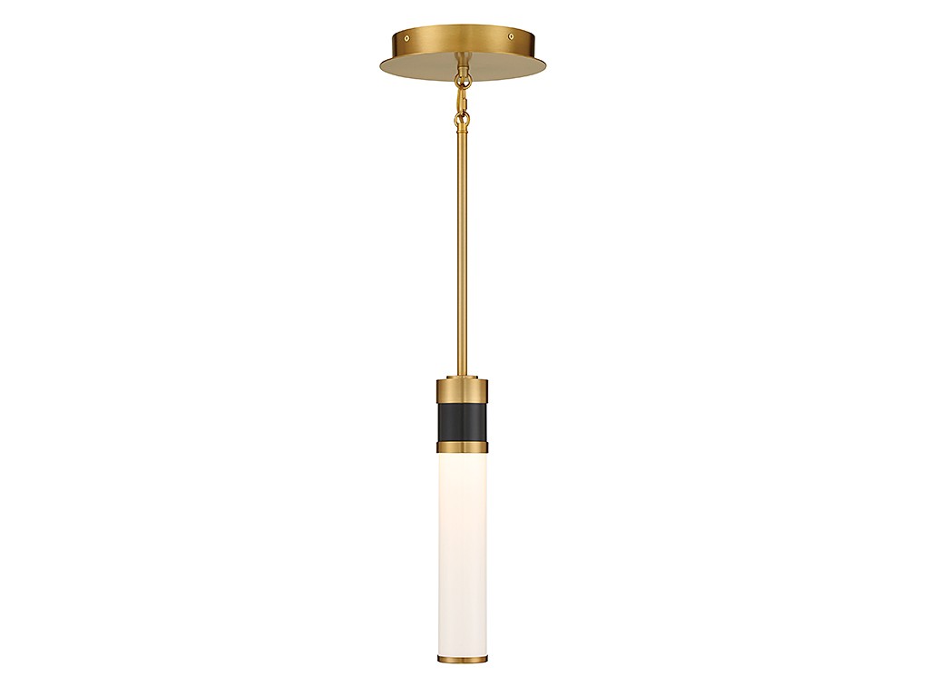 Mini-suspension Abel noir mat avec accents en laiton chaud