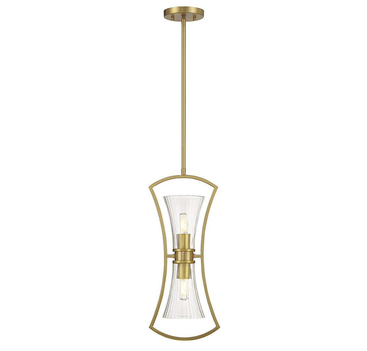 Bennington Two Light Pendant in Warm Brass