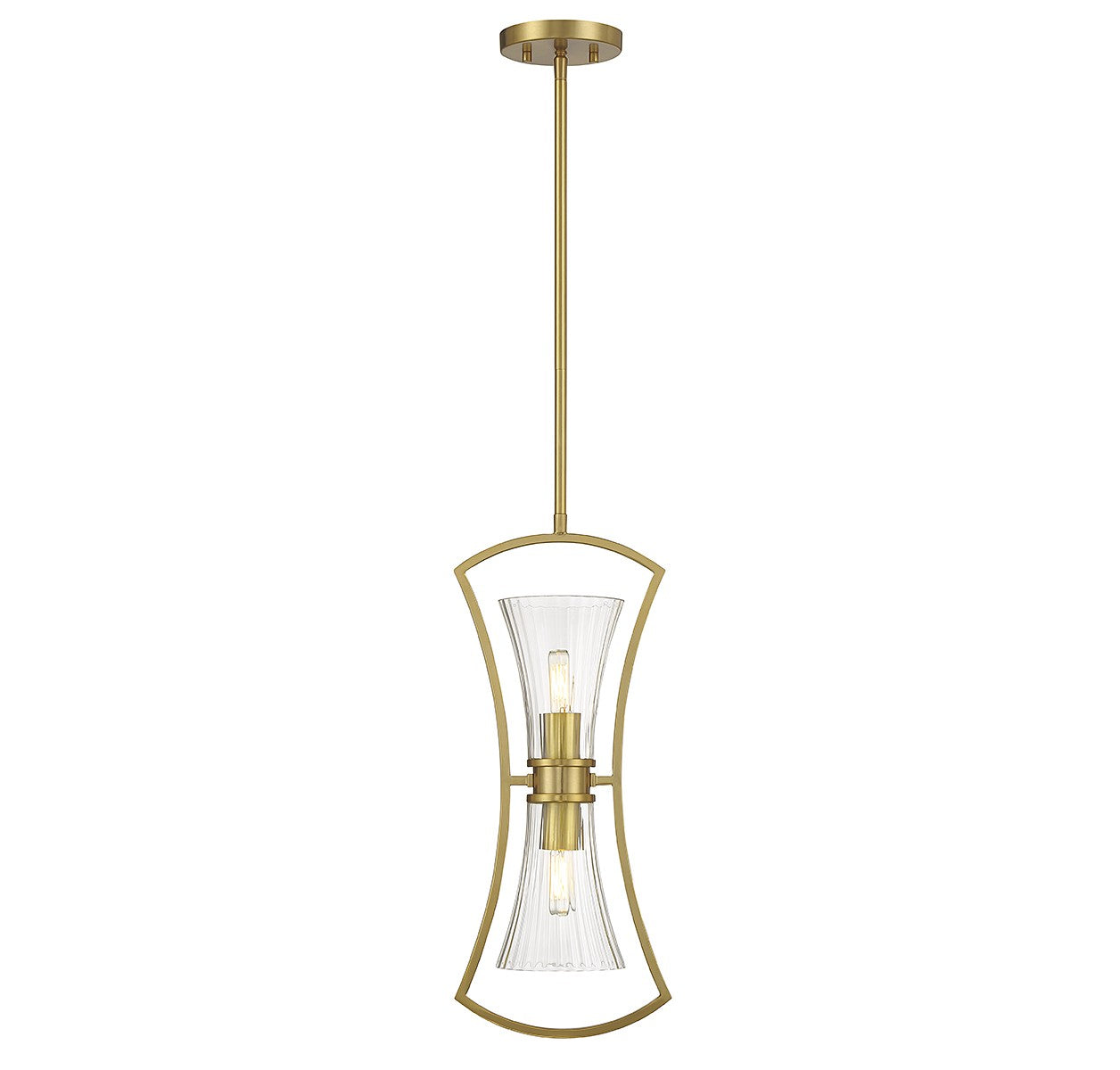 Bennington Two Light Pendant in Warm Brass