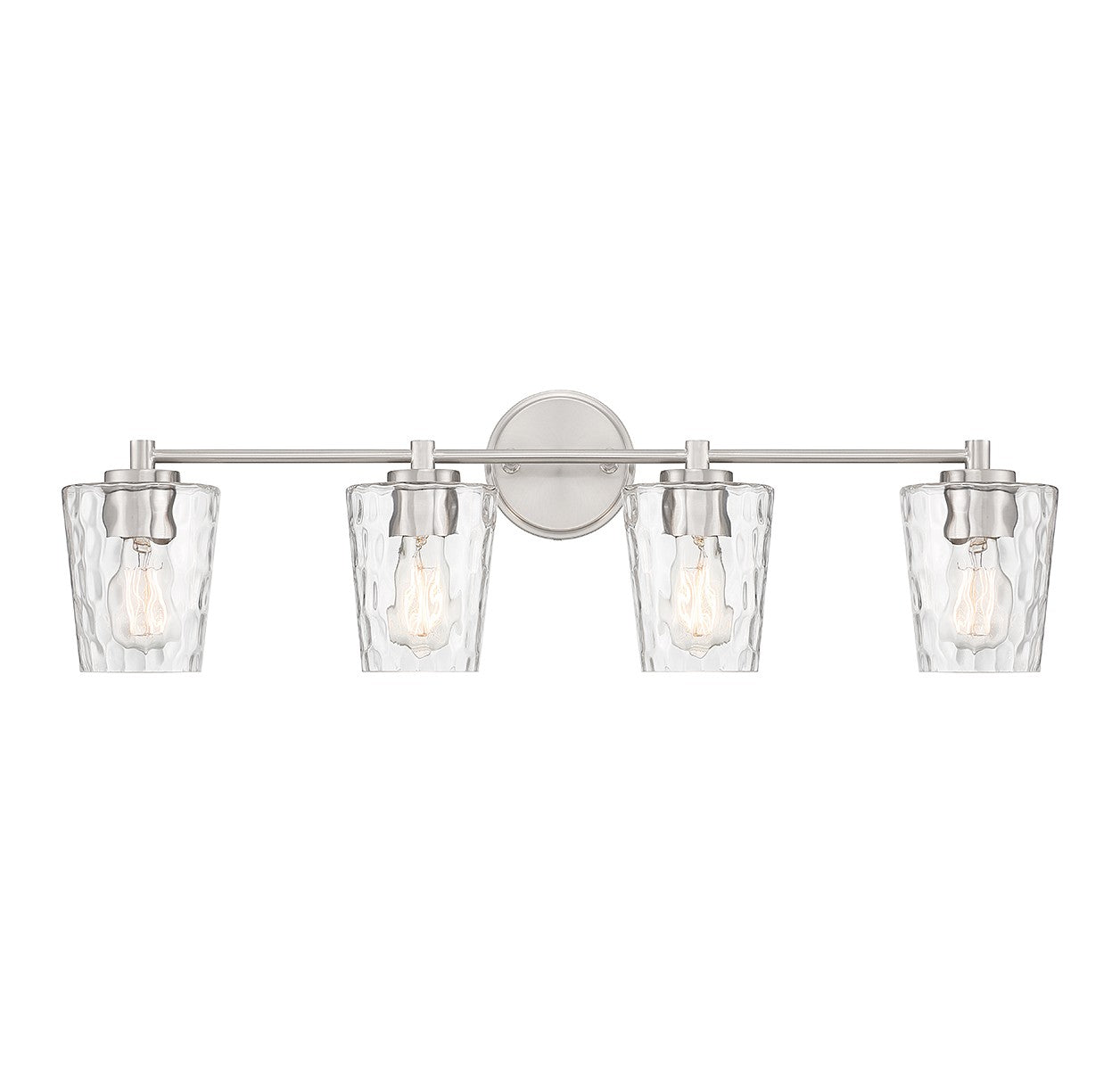 Ballas, luminaire de salle de bain à quatre lampes en nickel satiné