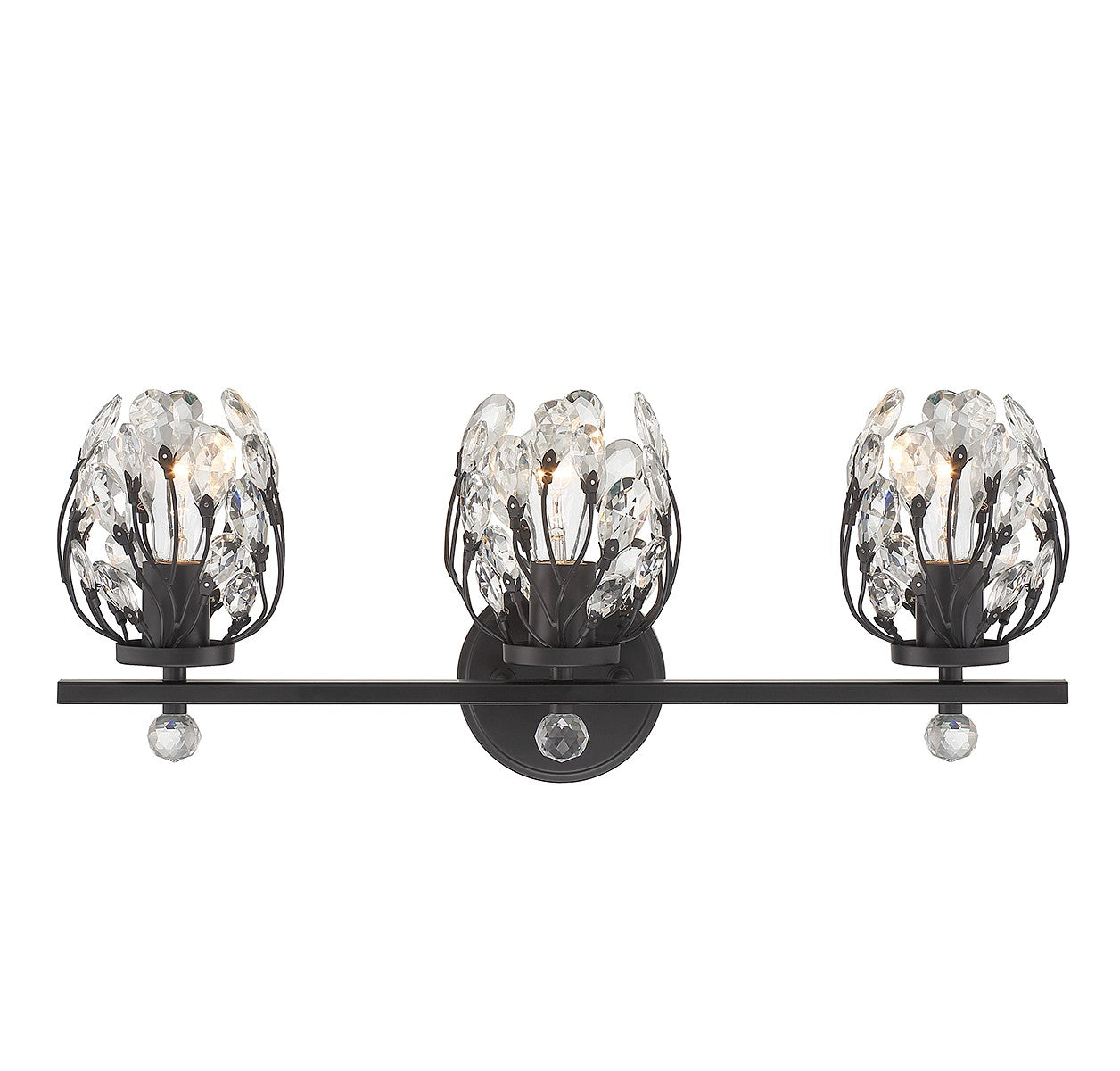 Moreno Three Light Bathroom Vanity in Matte Black