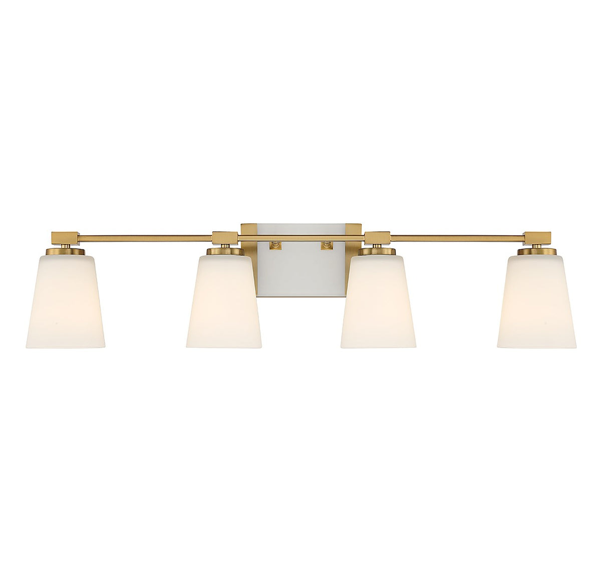 Darby Four Light Bathroom Vanity in Warm Brass