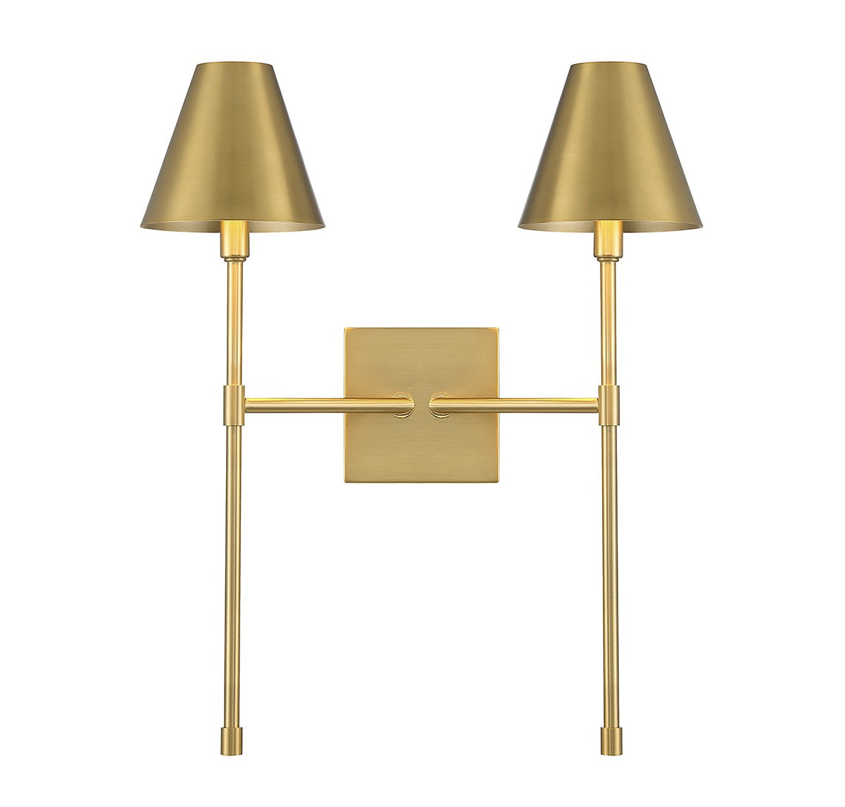 Jefferson Two Light Wall Sconce in Warm Brass