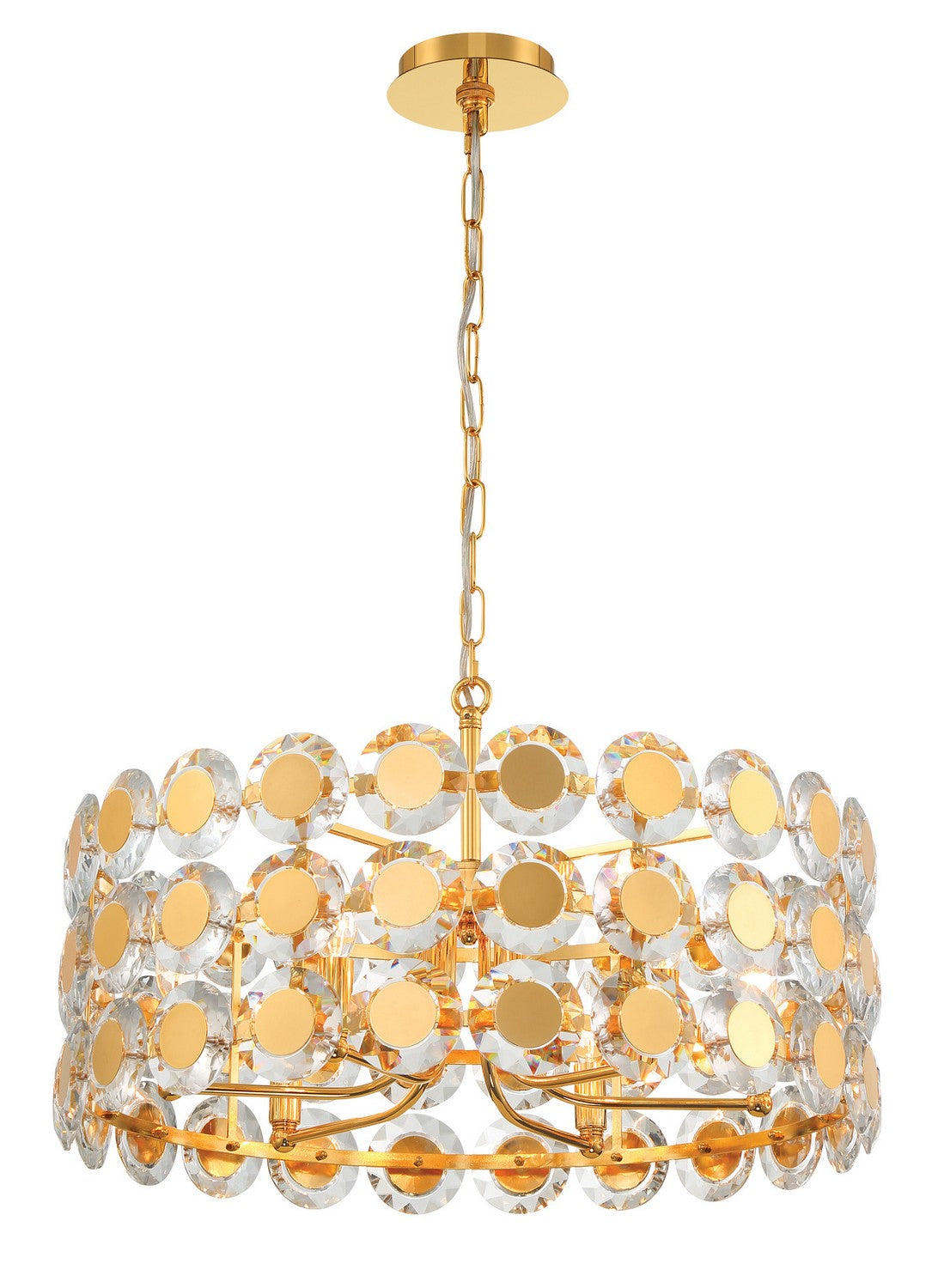 Perrene Six Light Chandelier in Gold