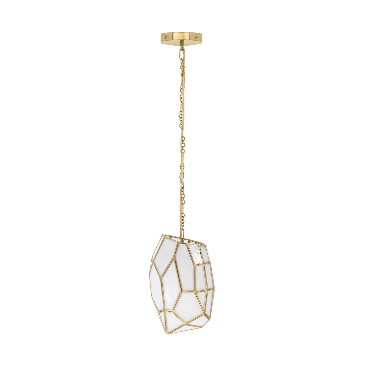 HEERA -CHD-13IN-BR-WH in Brass