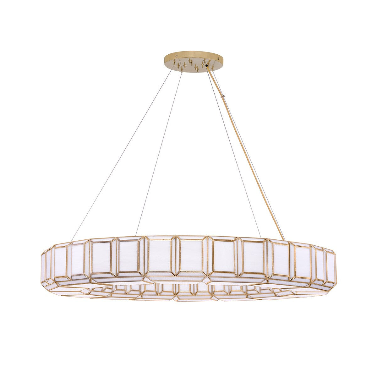 BELMONT -CHD-16LT-48IN-BR-WH in Brass