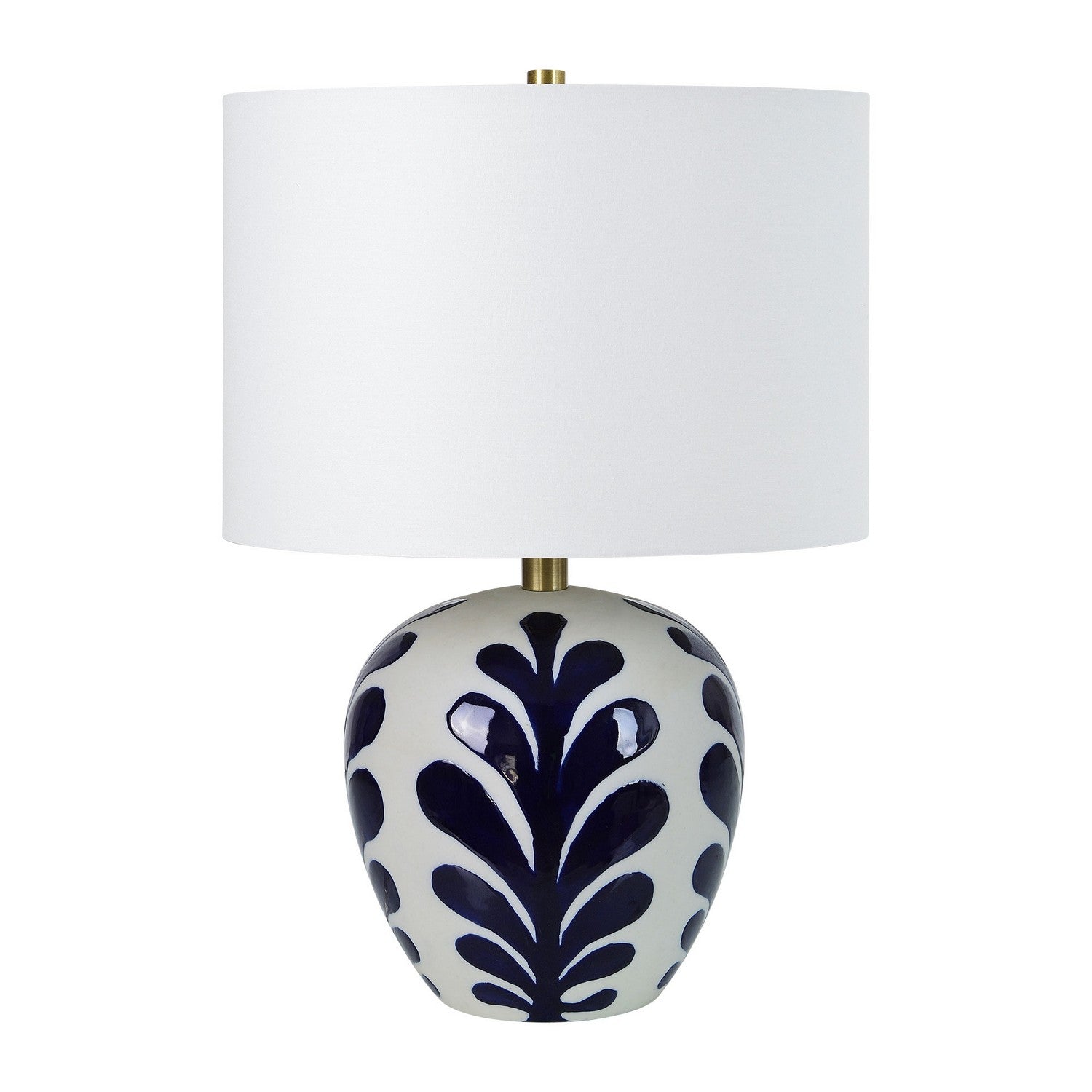 Darina One Light Table Lamp in Off-White And Navy