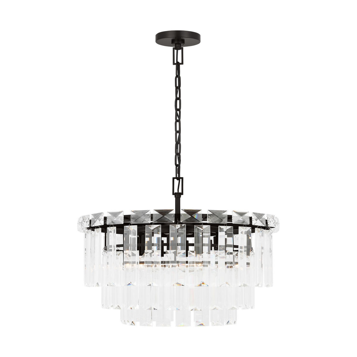 Arden Ten Light Chandelier in Aged Iron