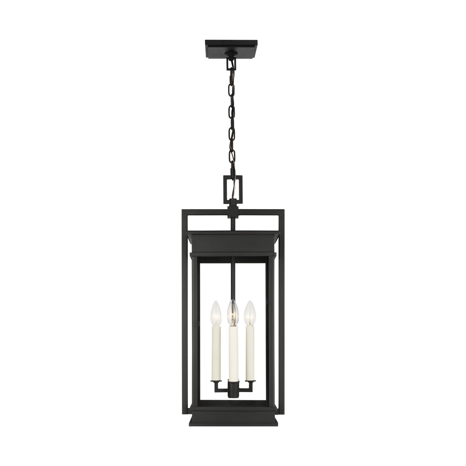 Cupertino Four Light Outdoor Pendant in Textured Black