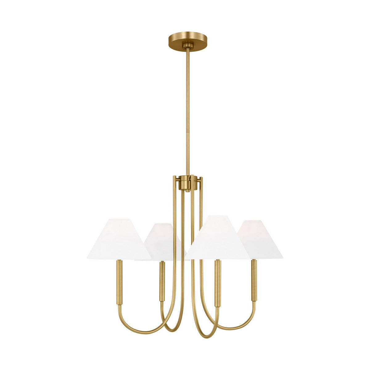 Porteau Four Light Chandelier in Satin Brass