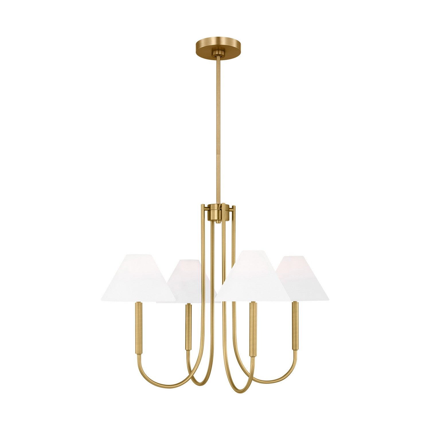 Porteau Four Light Chandelier in Satin Brass