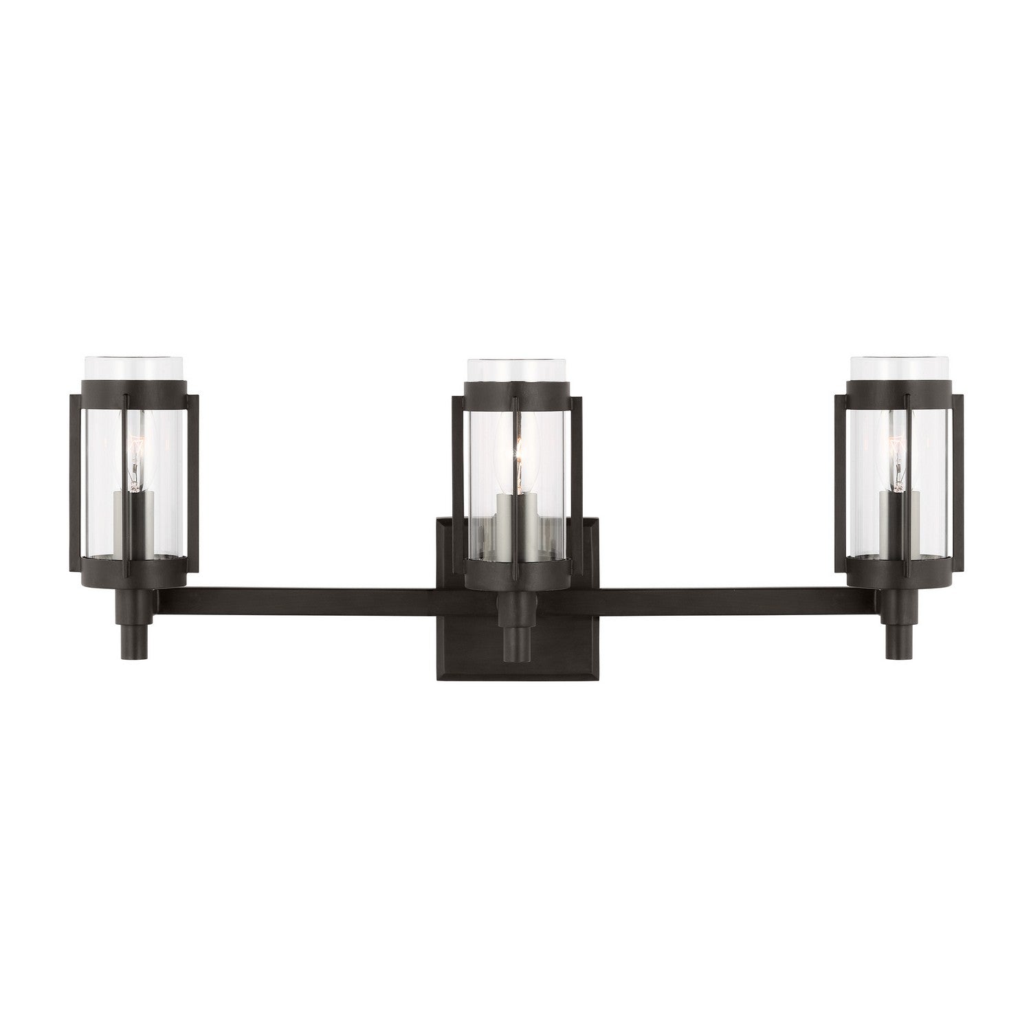 Flynn Three Light Bath Vanity in Aged Iron