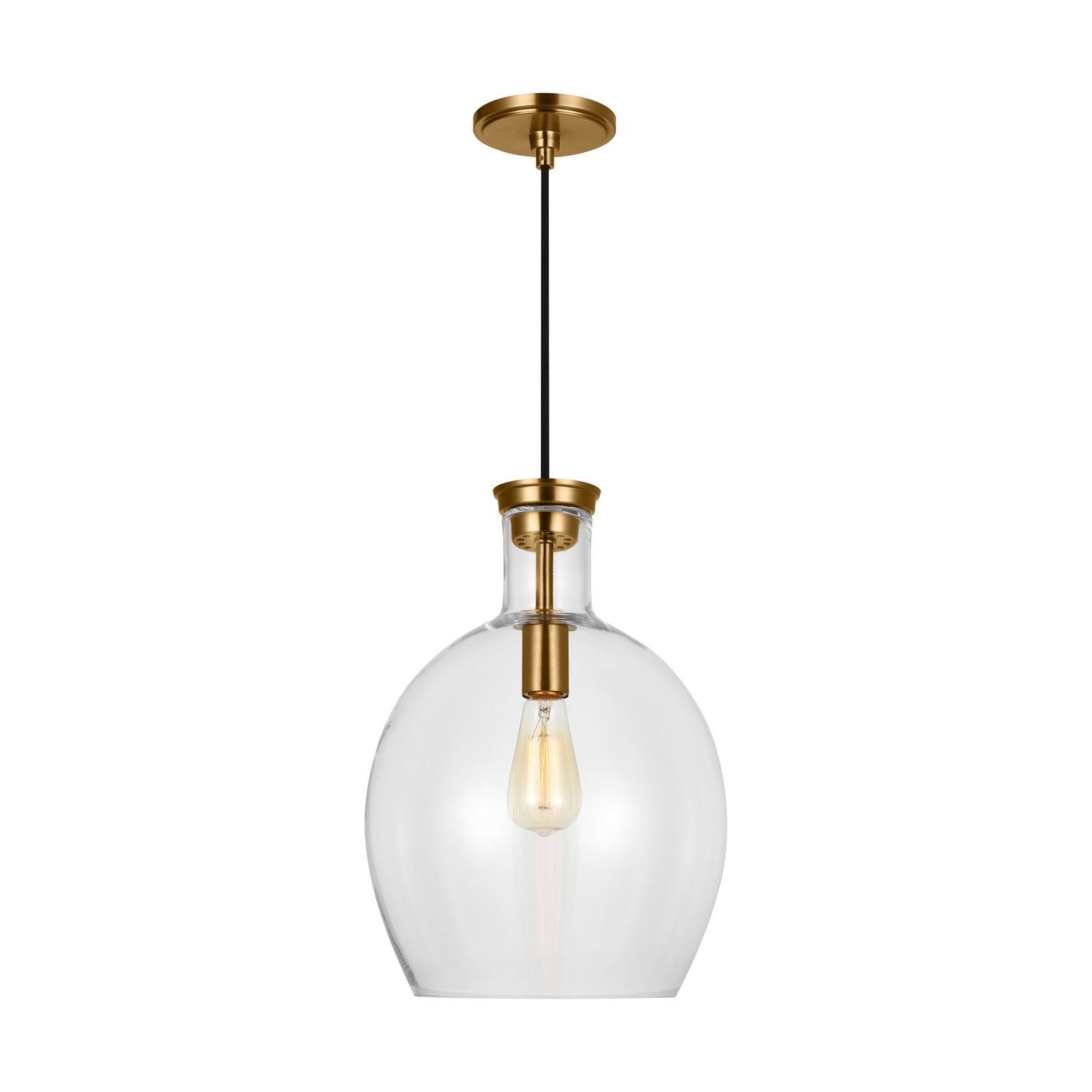 Vaso One Light Pendant in Burnished Brass