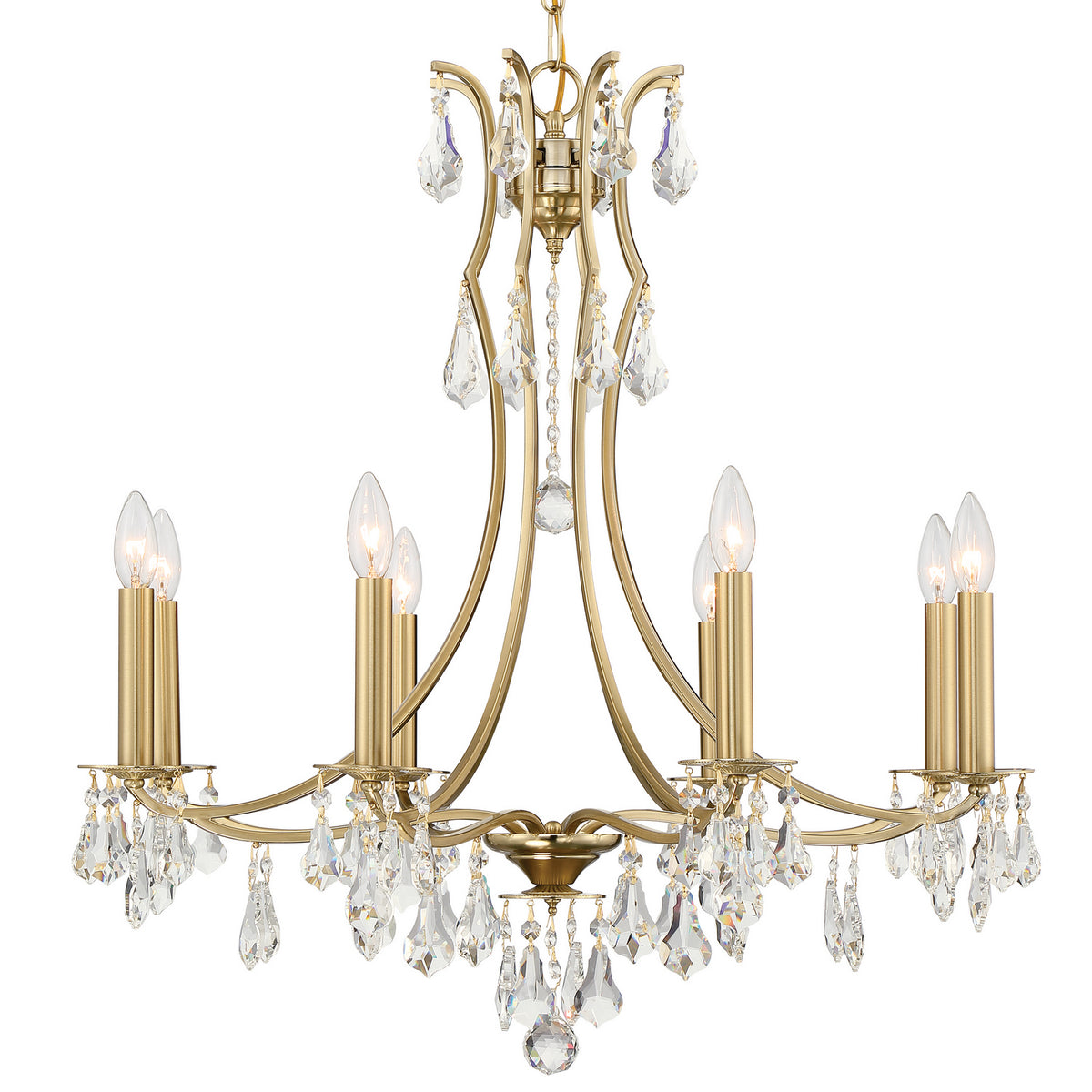 Cedar Eight Light Chandelier in Vibrant Gold