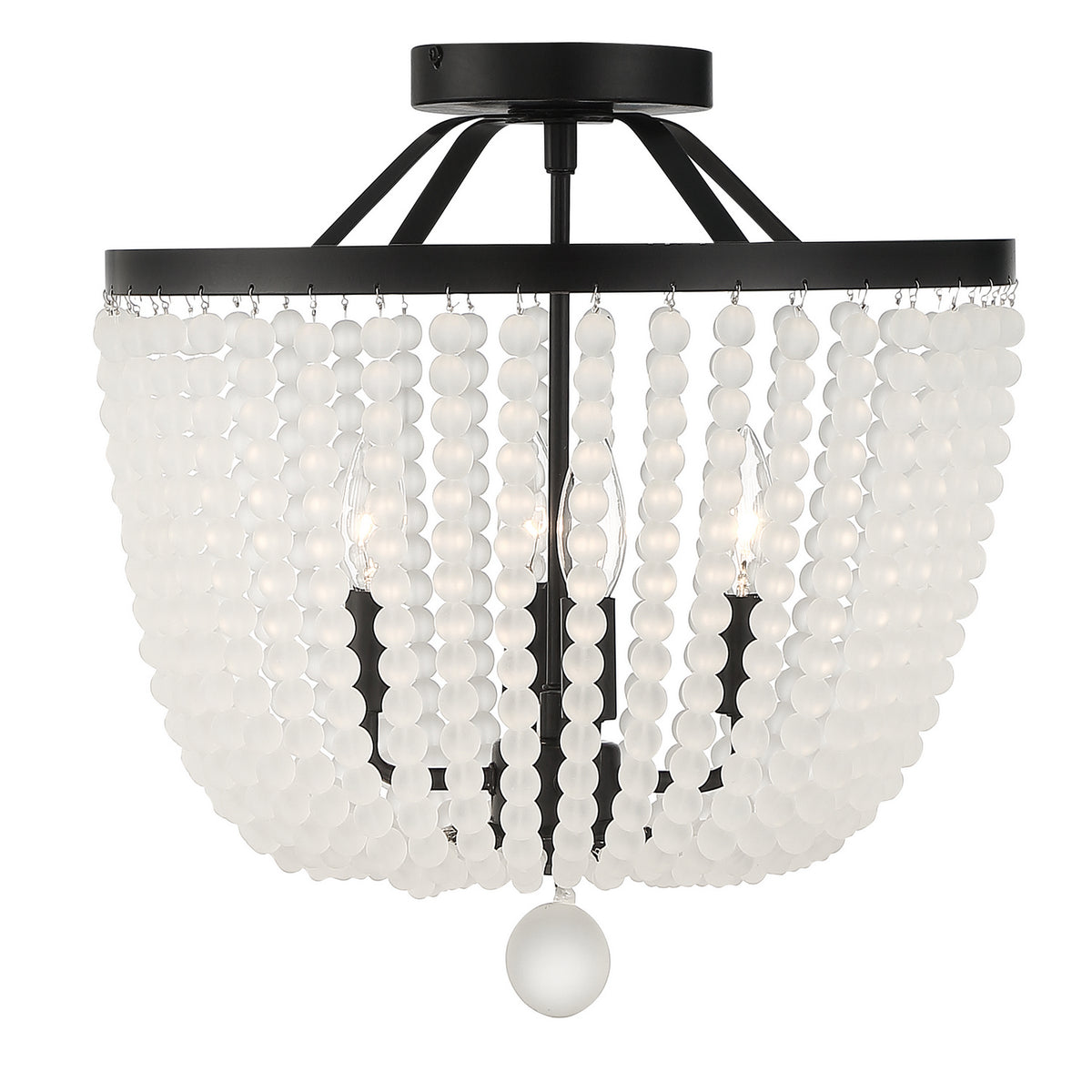 Rylee Four Light Semi Flush Mount in Matte Black