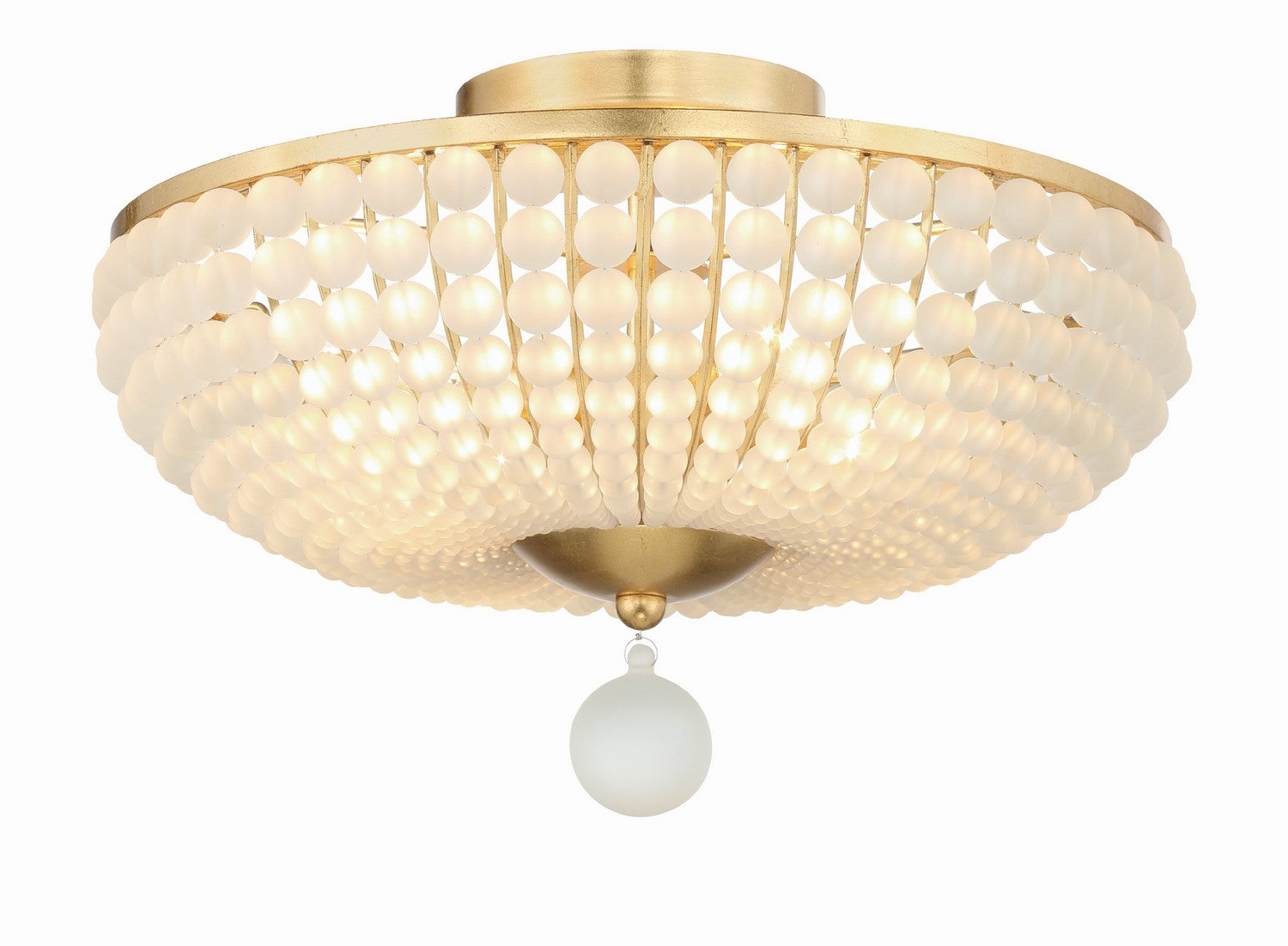 Bella Four Light Semi Flush Mount in Antique Gold