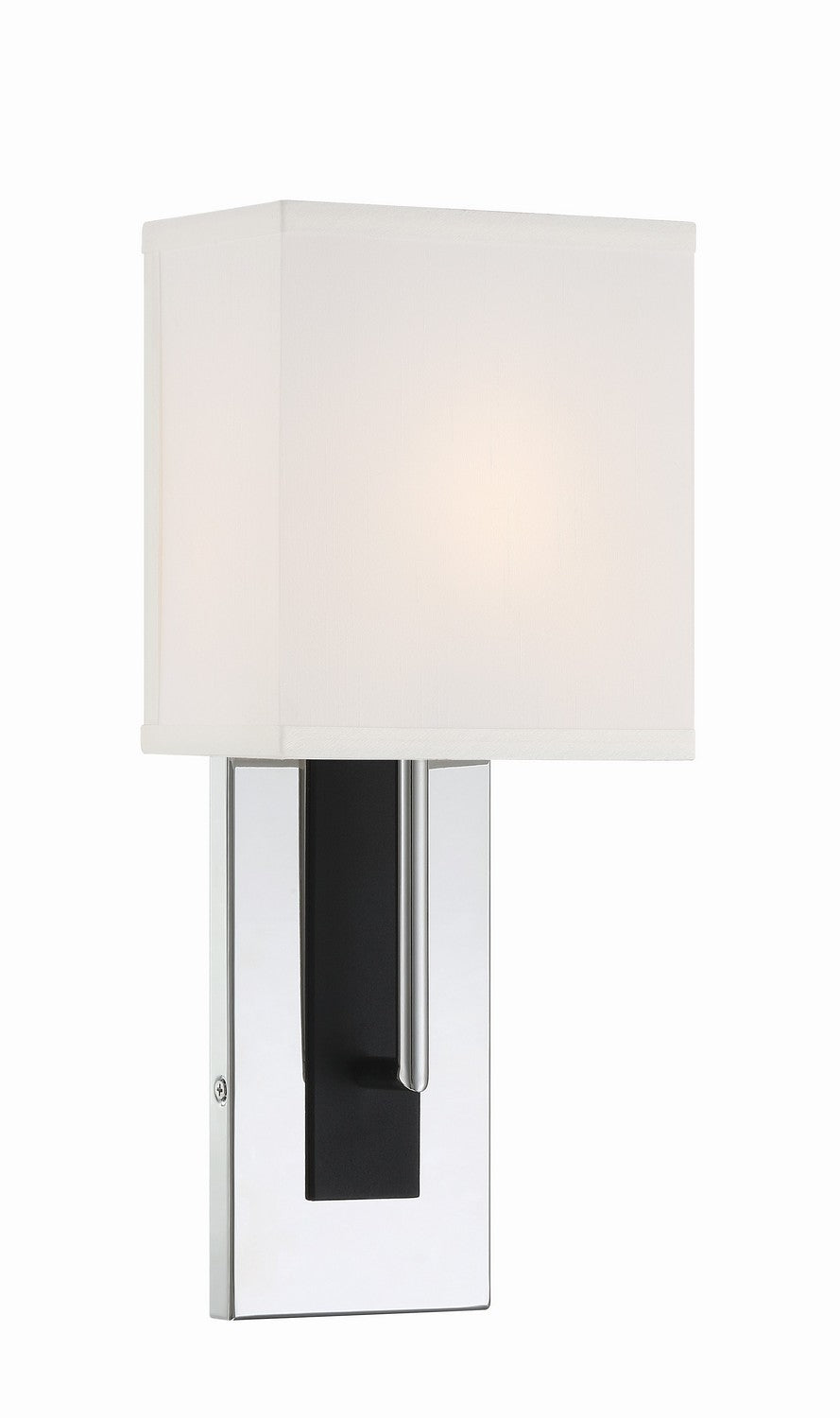 Brent One Light Wall Sconce in Polished Nickel + Black Forged