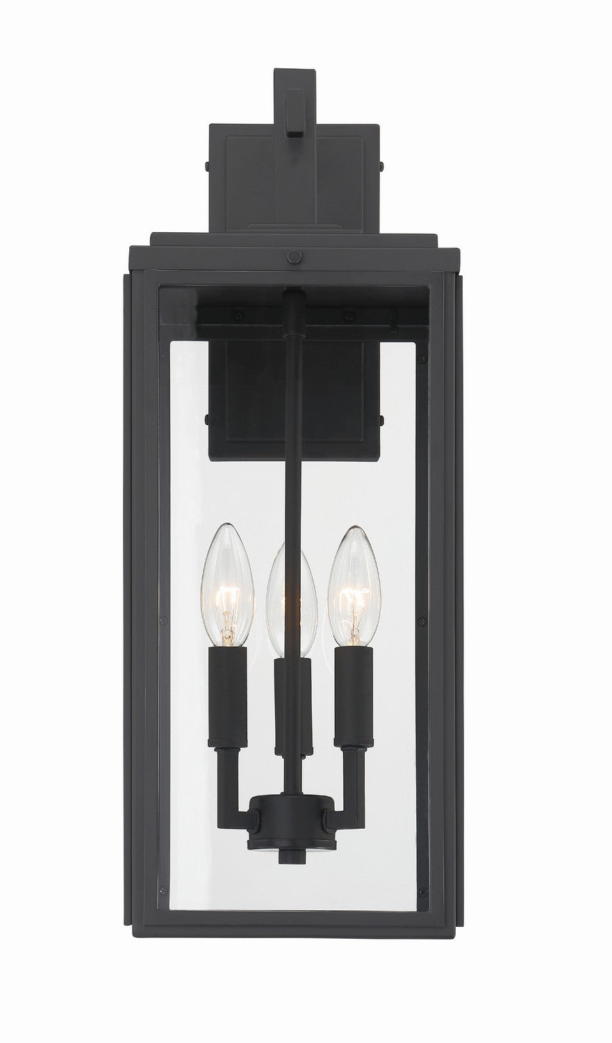 Byron Three Light Outdoor Wall Sconce in Matte Black