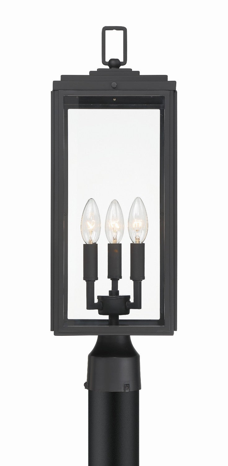 Byron Three Light Outdoor Post Mount in Matte Black