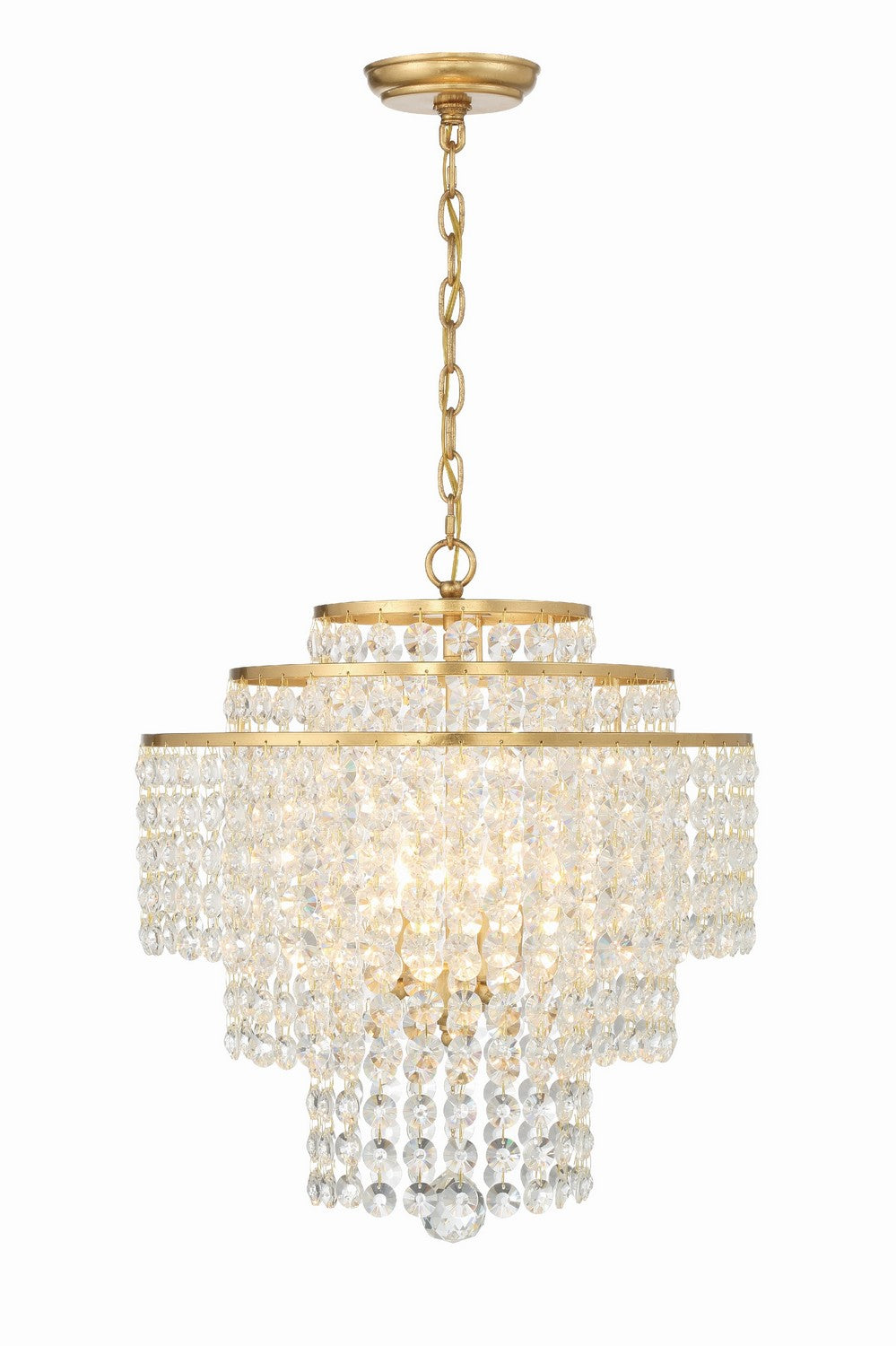 Gabrielle Four Light Chandelier in Antique Gold