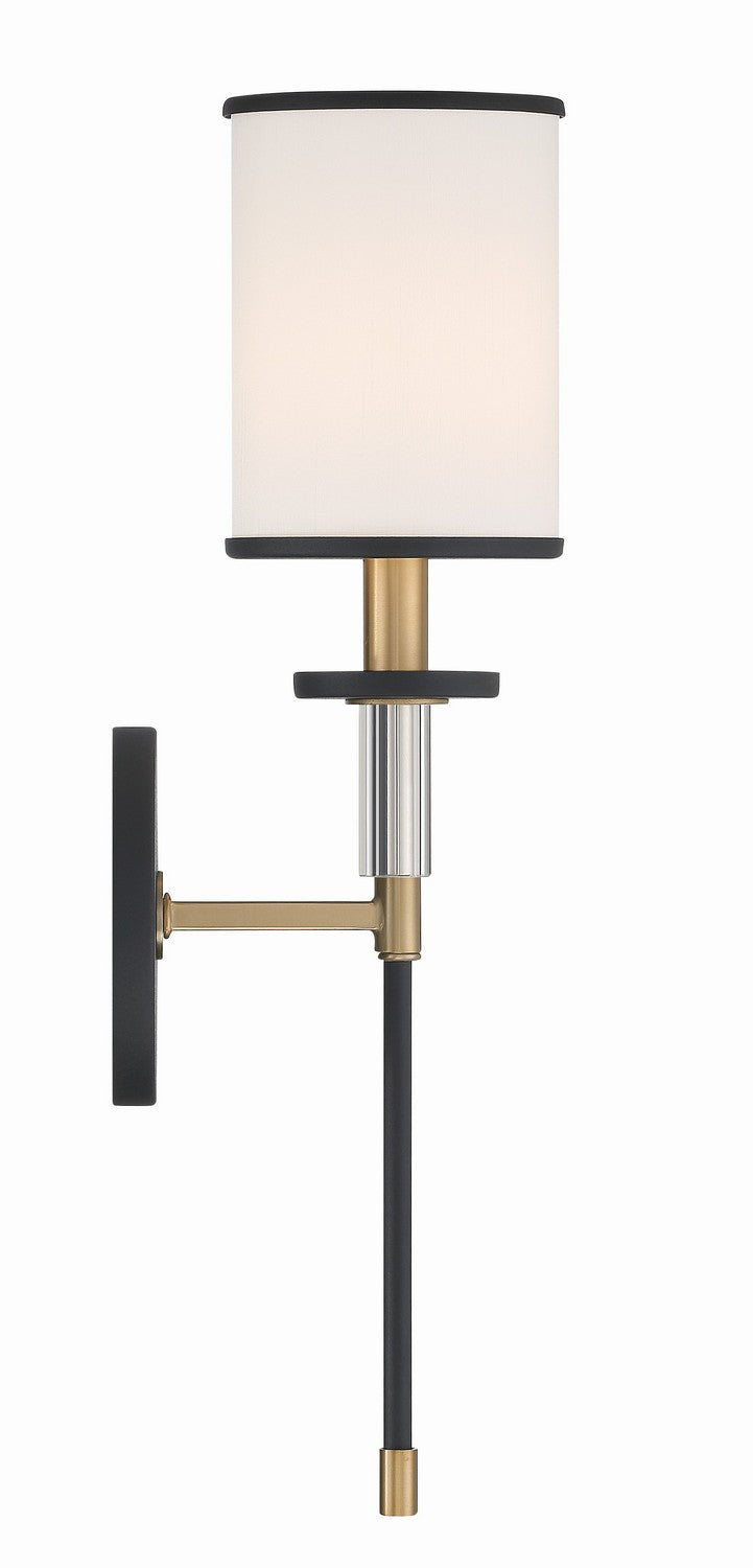 Hatfield One Light Wall Sconce in Black Forged + Vibrant Gold