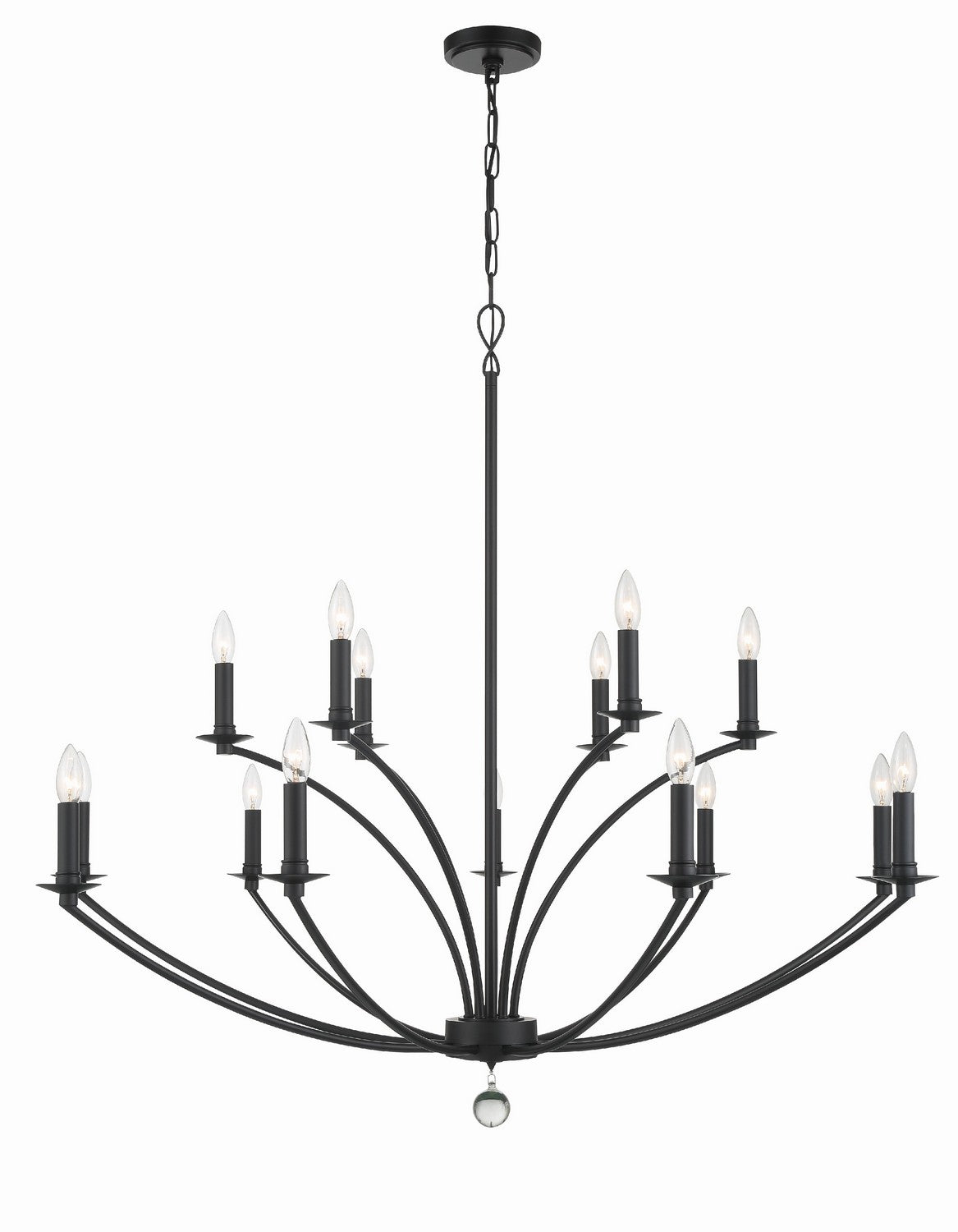 Mila 15 Light Chandelier in Black