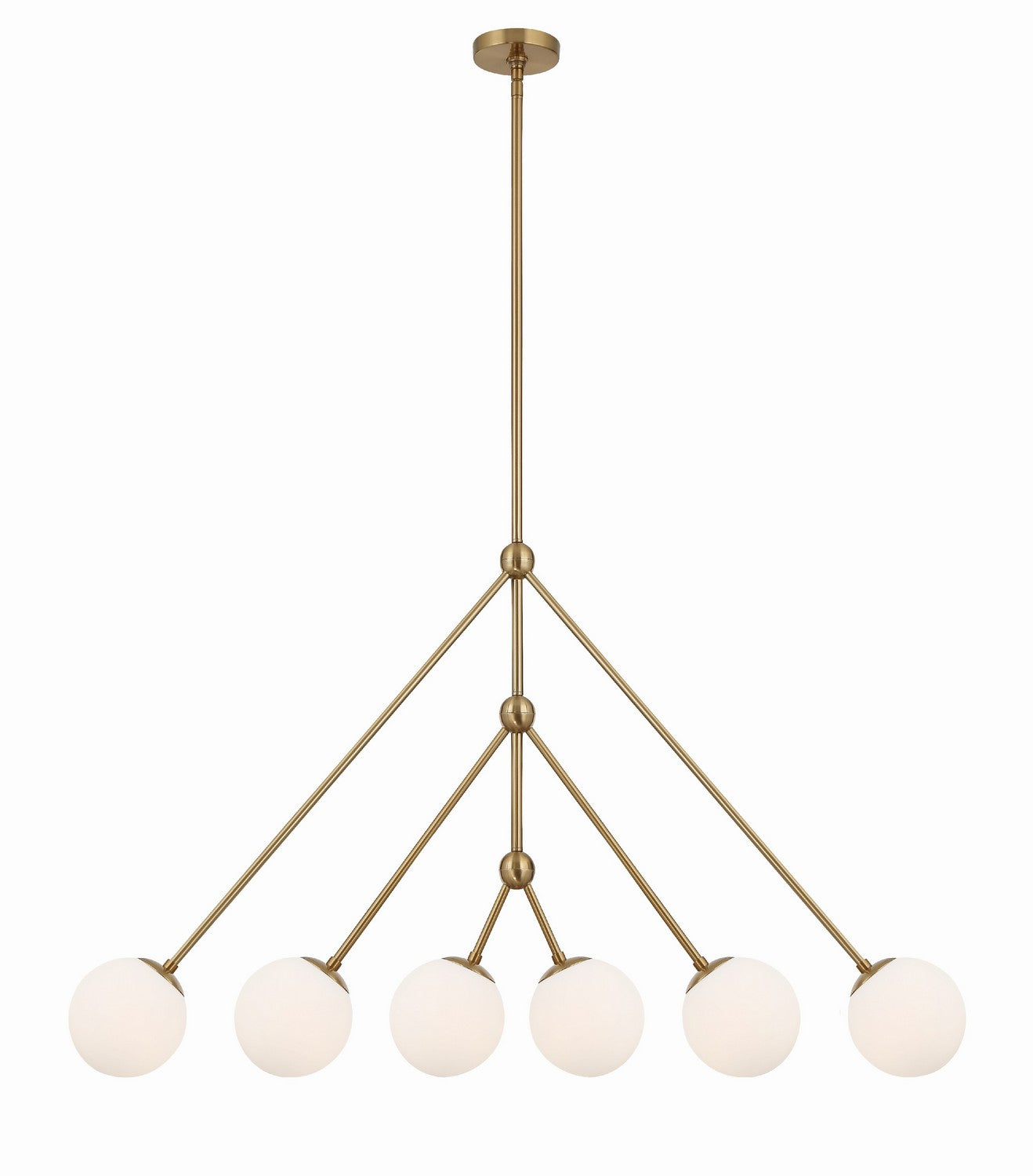 Omni Six Light Chandelier in Aged Brass