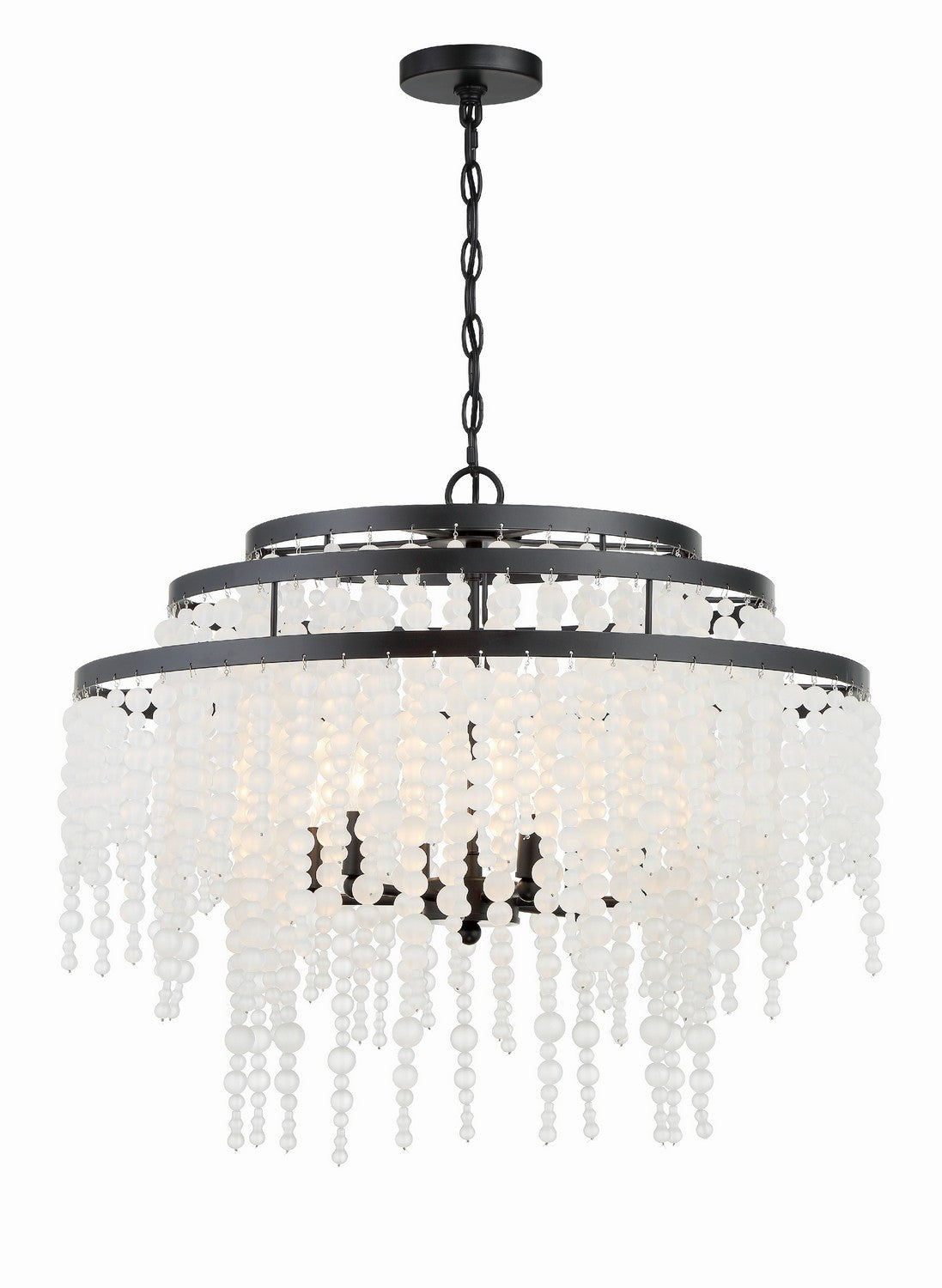 Poppy Six Light Chandelier in Matte Black