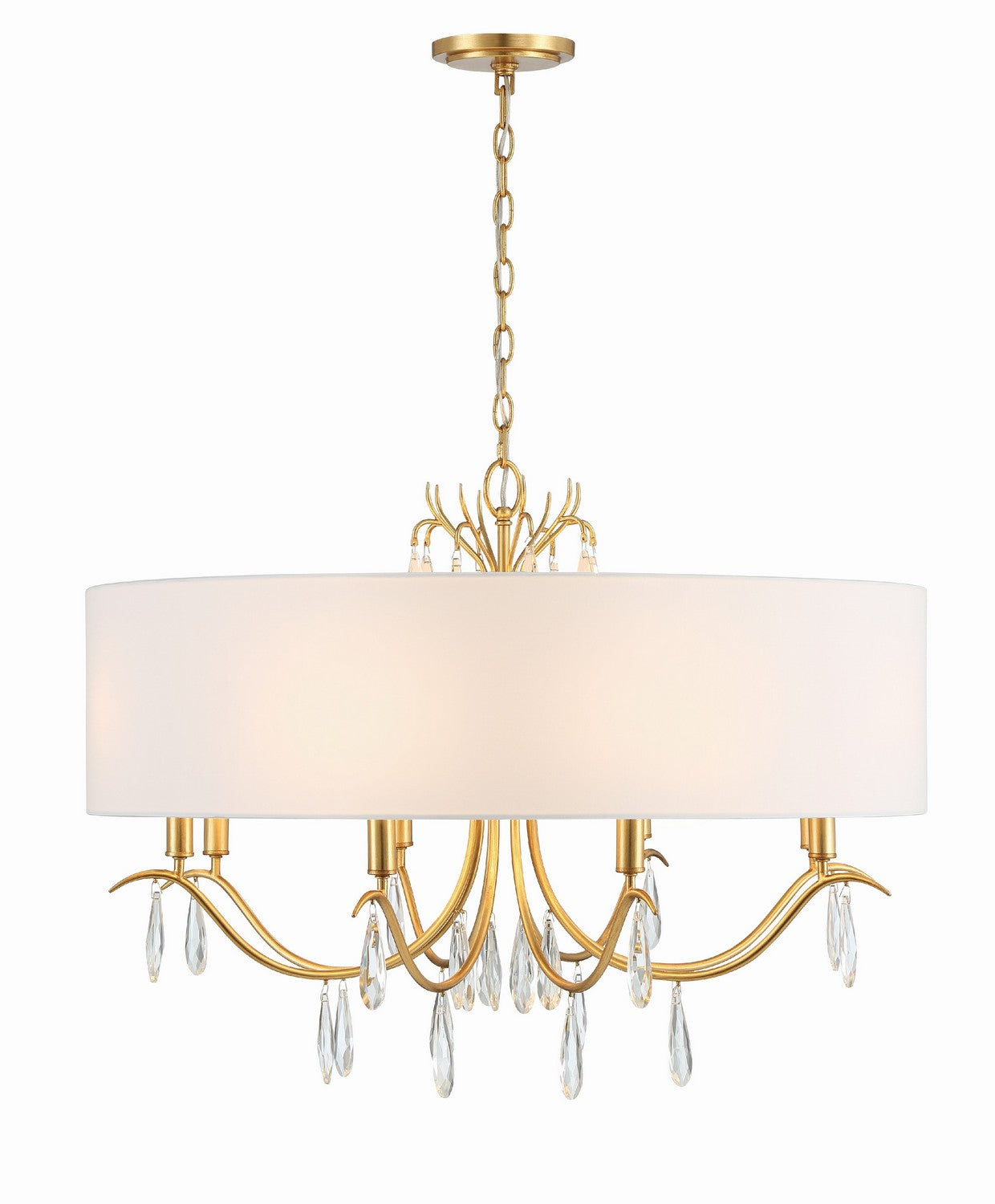 Rollins Eight Light Chandelier in Antique Gold