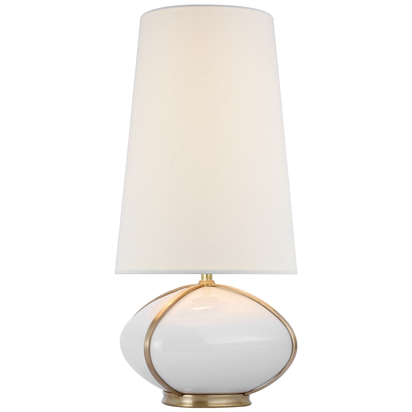 Lampe de table LED Fondant couleur ivoire et laiton doux