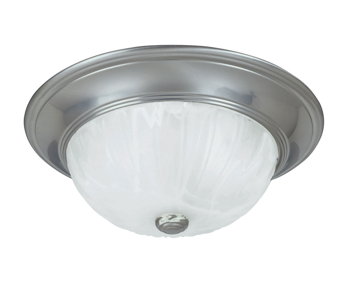 Flush Mount Two Light Flush Mount in Satin Nickel