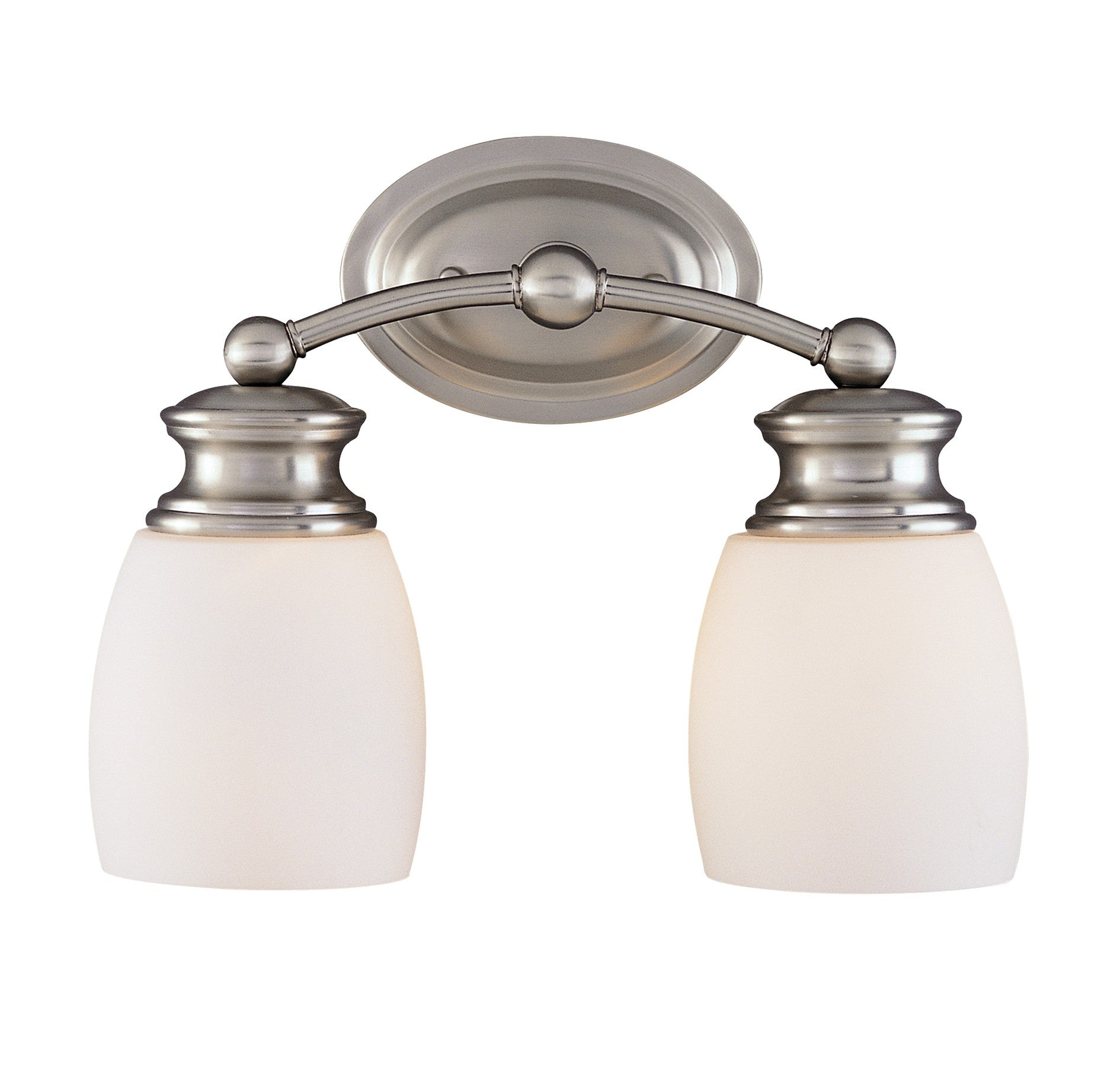 Elise Two Light Bath Bar in Satin Nickel