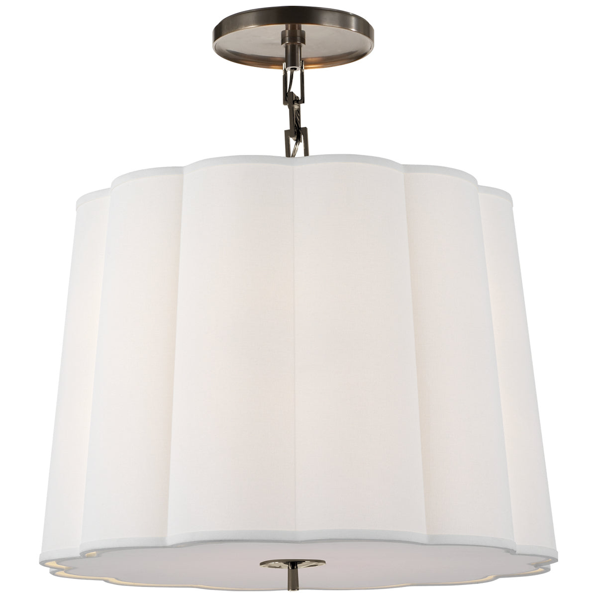 Simple Scallop Five Light Hanging Lantern in Bronze