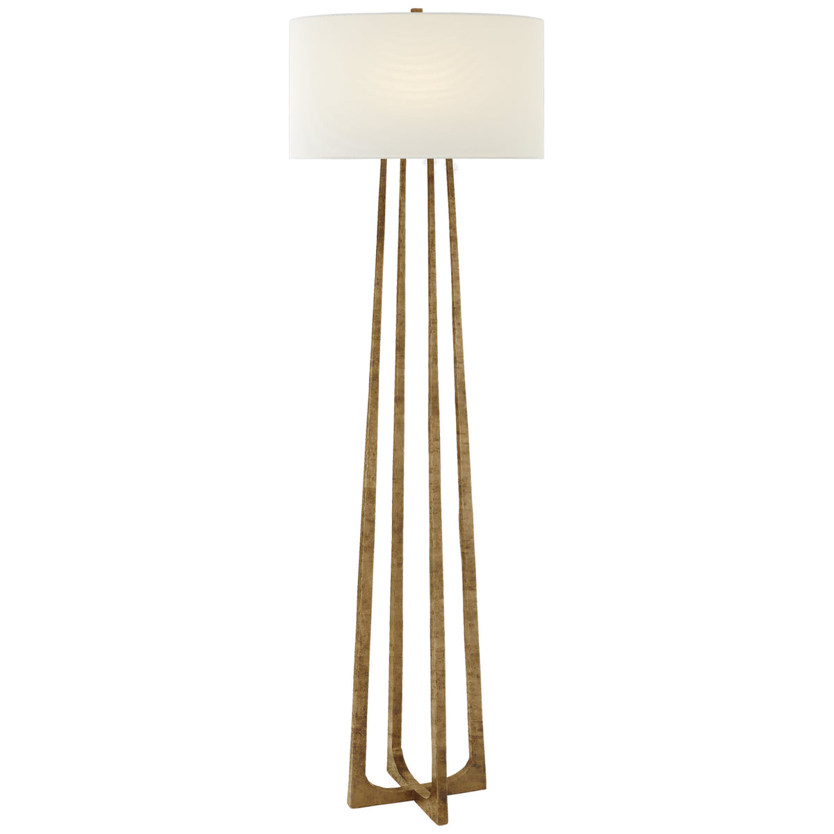 Scala One Light Floor Lamp in Gilded Iron
