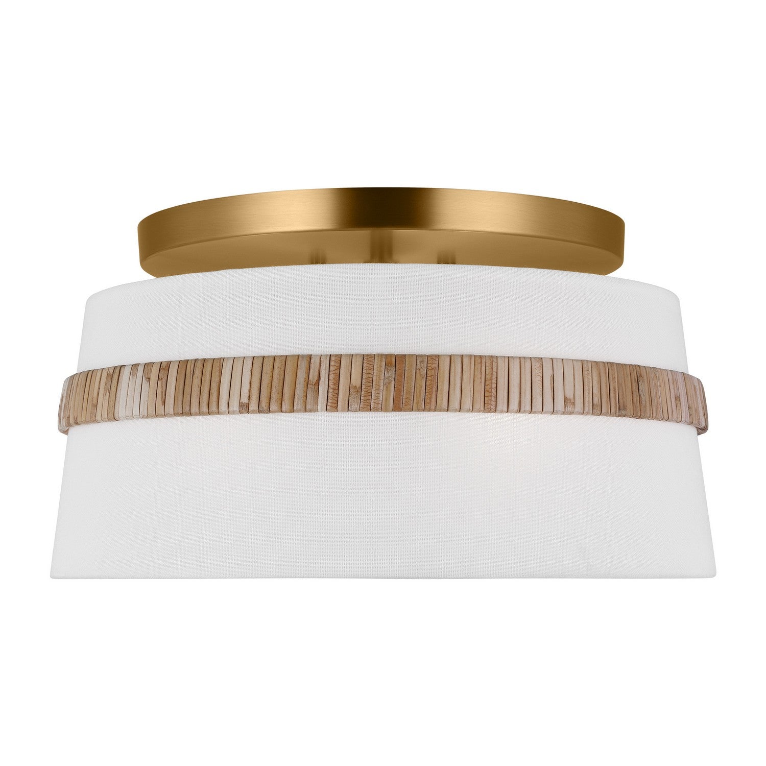 Cordtlandt Small Semi-Flush Mount Brass and Rattan