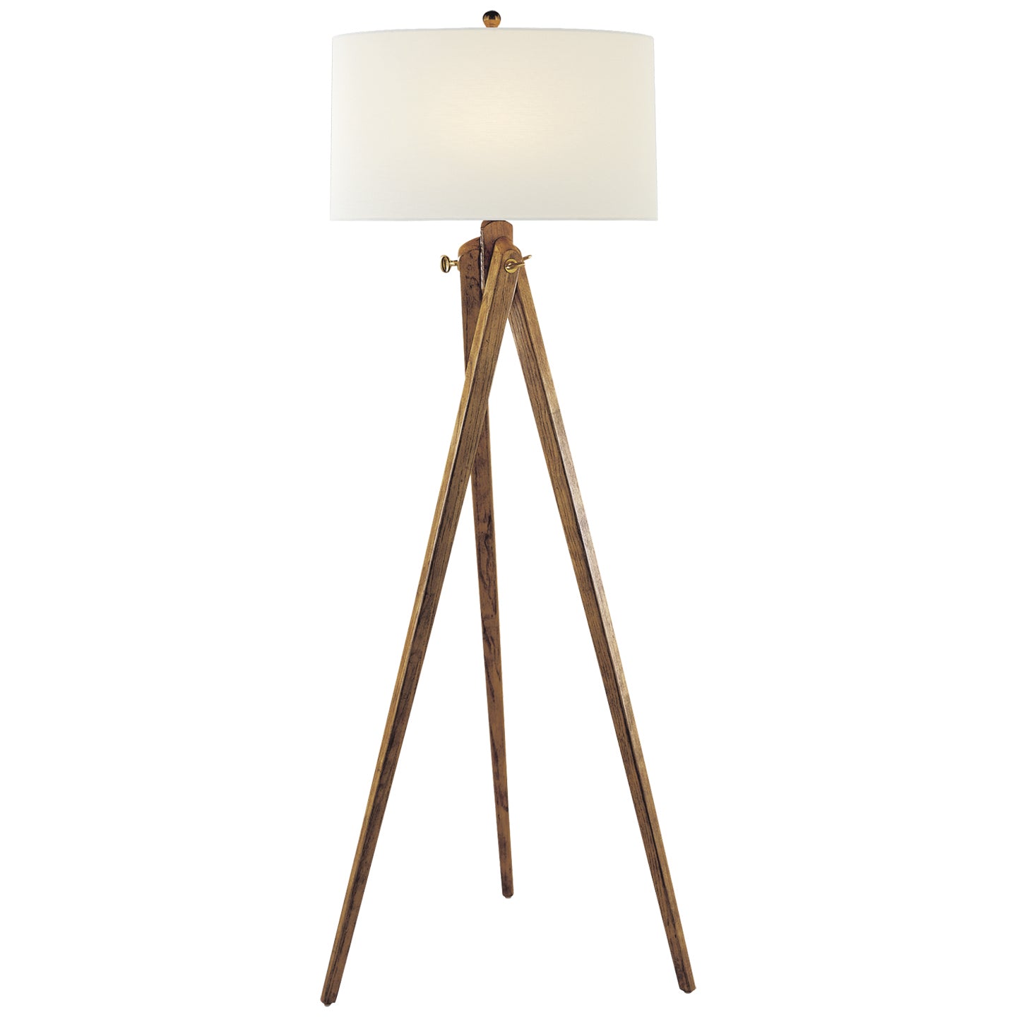 Tripod Floor Lamp in French Wax w/ Linen Shade