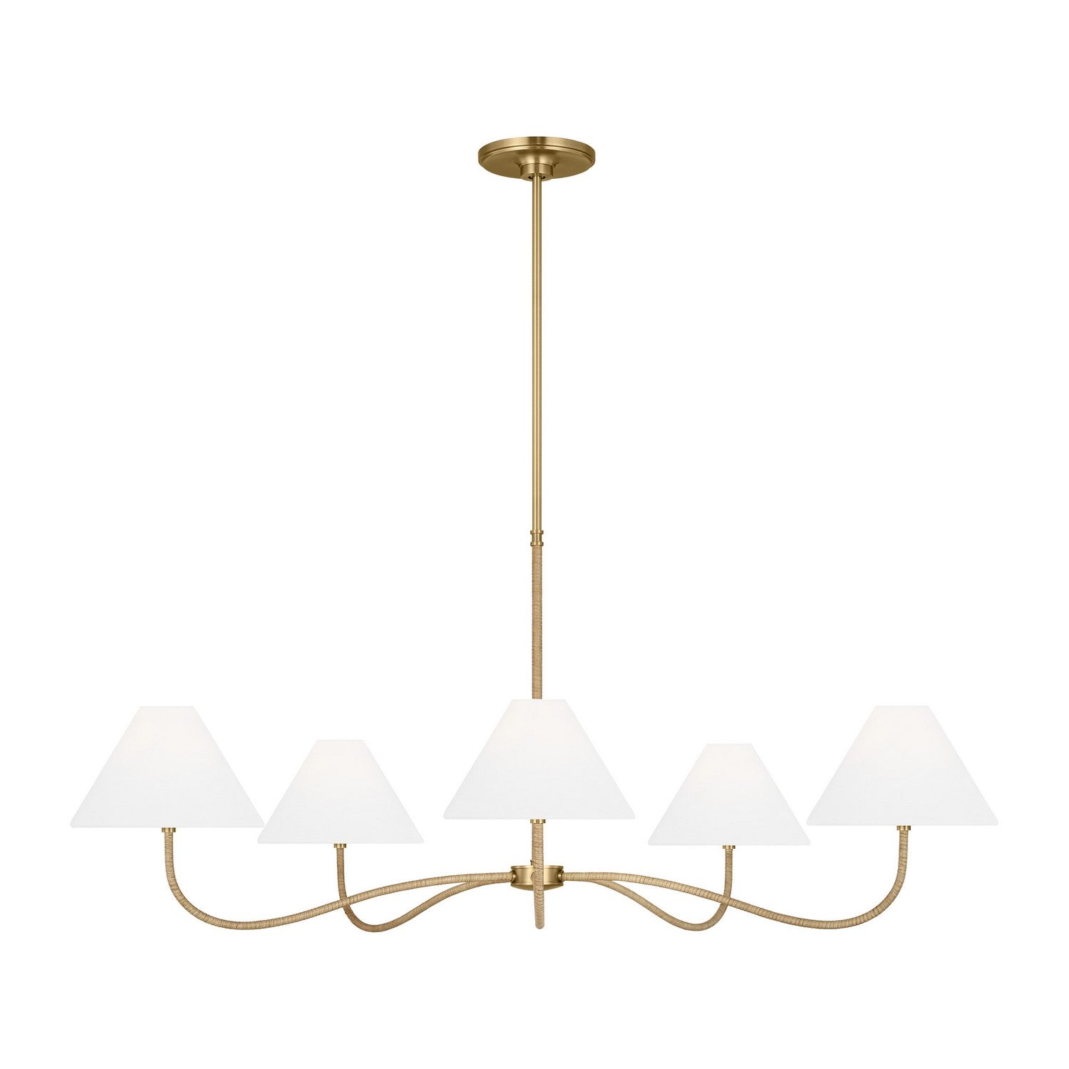 Laguna Five Light Chandelier in Burnished Brass
