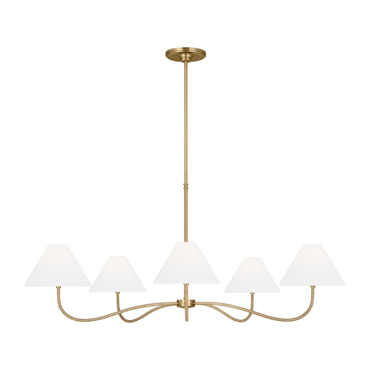 Laguna Five Light Chandelier in Burnished Brass