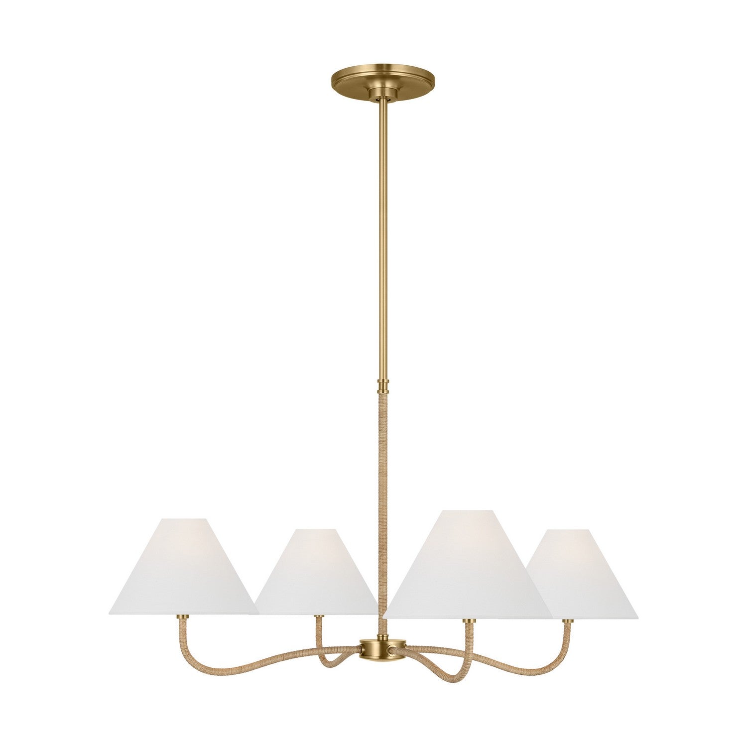 Lustre Laguna à quatre lumières en laiton bruni
