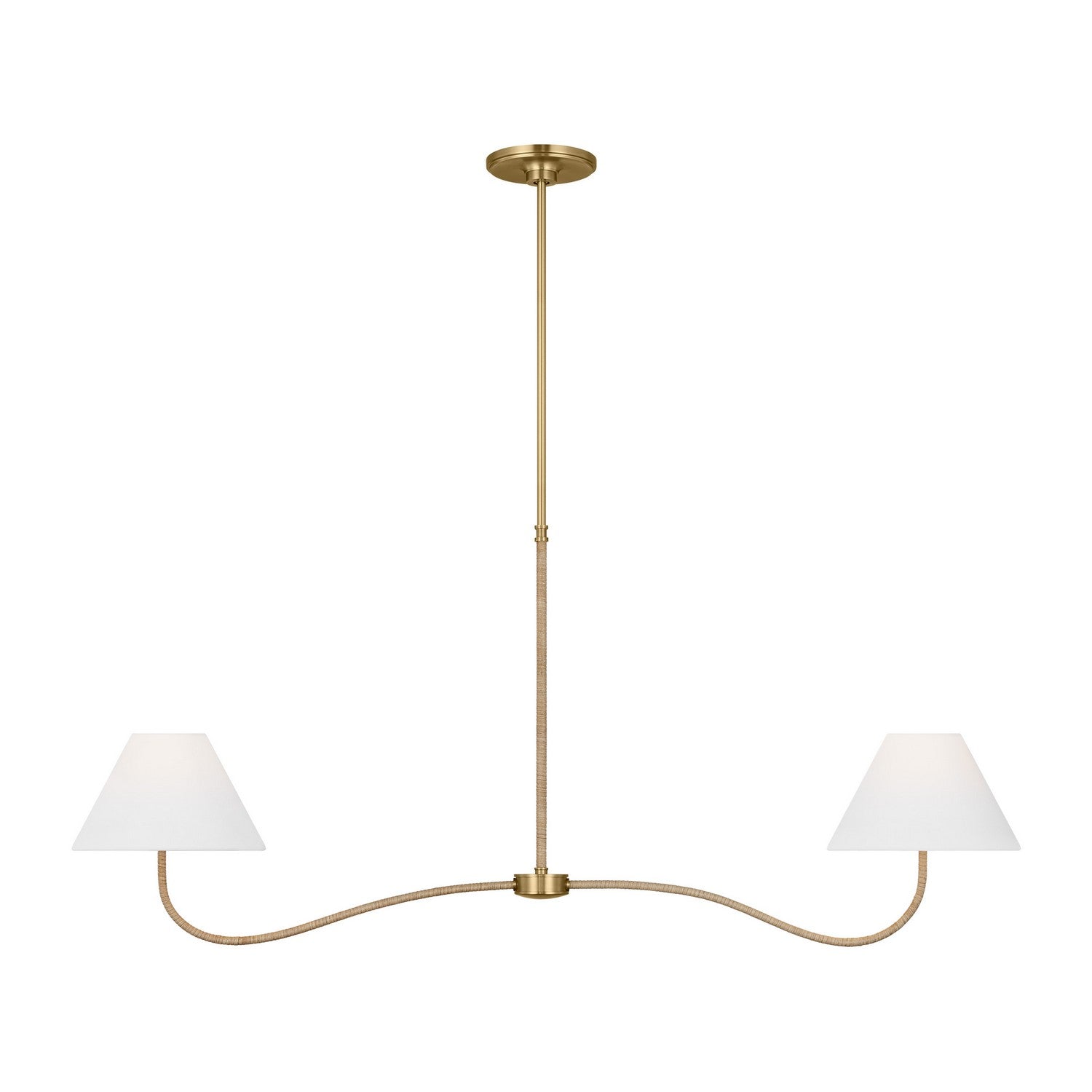 Lustre linéaire Laguna à deux lumières en laiton bruni