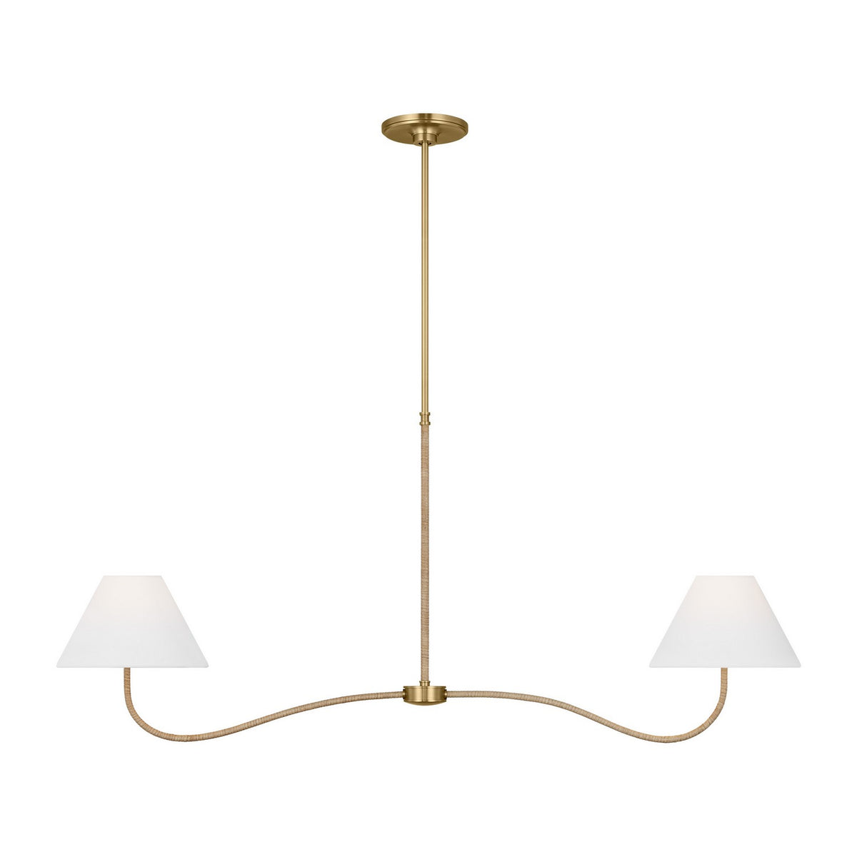 Laguna Two Light Linear Chandelier in Burnished Brass
