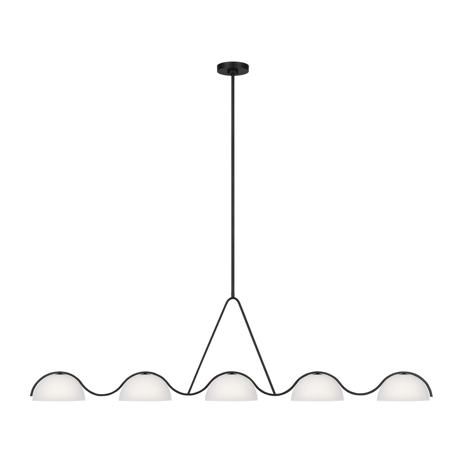 Lustre linéaire Nido à cinq lumières en noir minuit