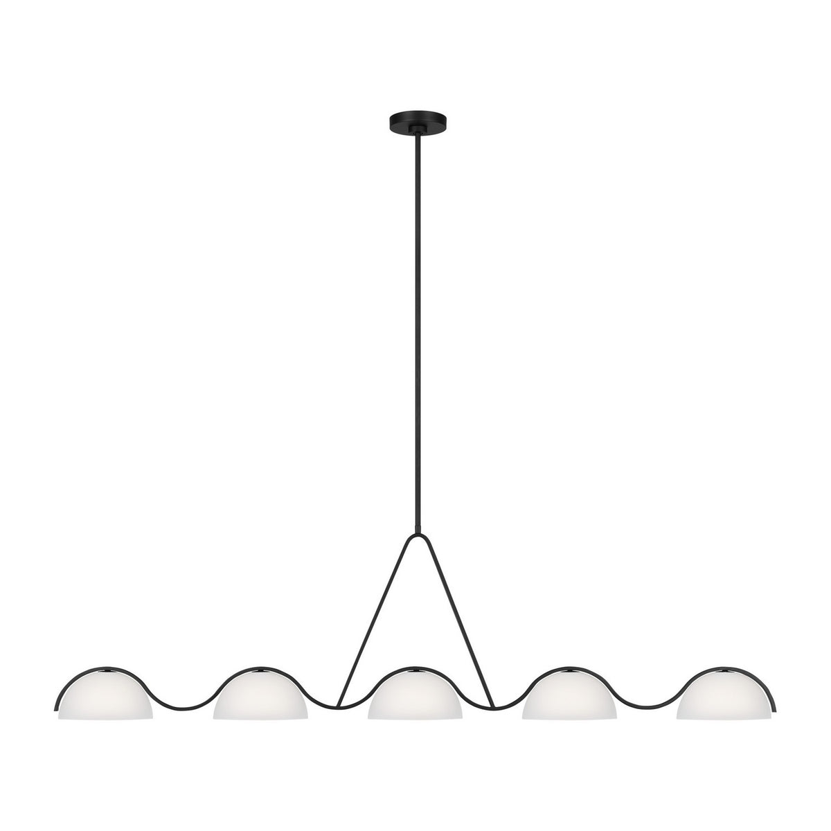 Nido Five Light Linear Chandelier in Midnight Black