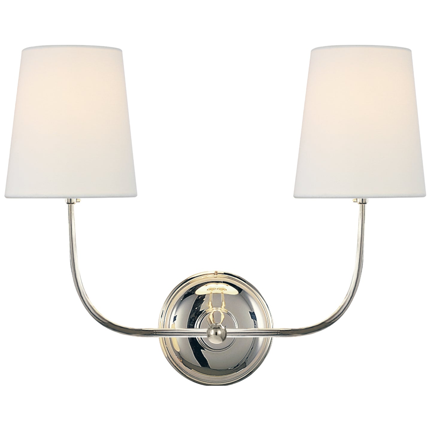 Vendome Double Sconce In Bronze w/ Linen Shade