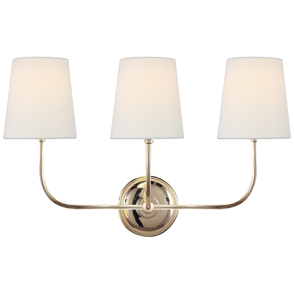 Vendome Three Light Wall Sconce in Polished Nickel