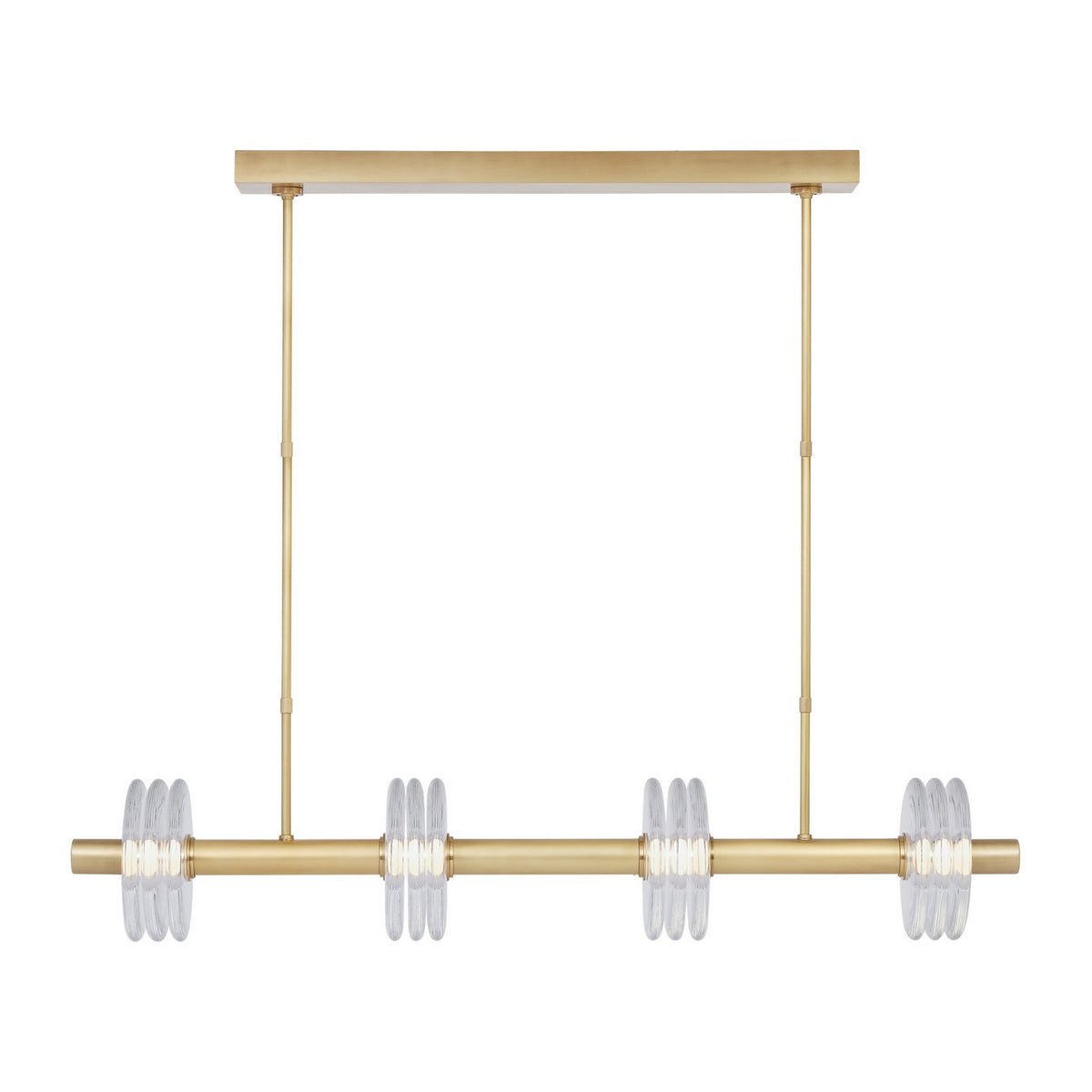 Laurel LED Linear Chandelier in Natural Brass